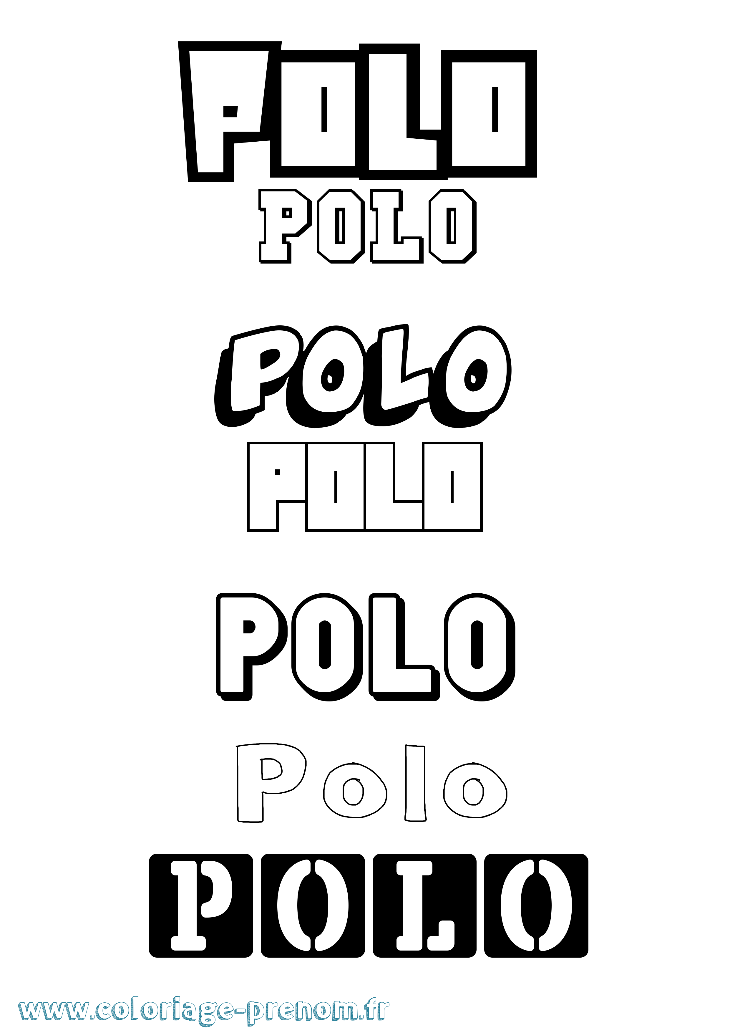 Coloriage Polo Simple Coloriage prénom Polo Simple