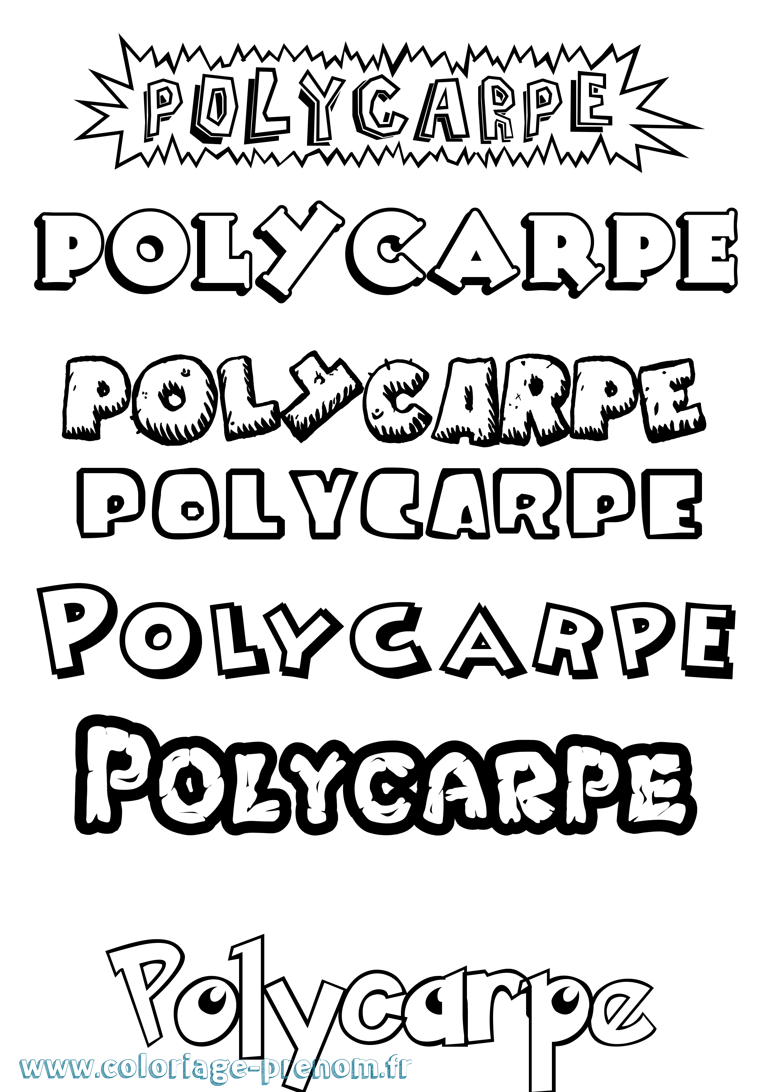 Coloriage Polycarpe Dessin Animé Coloriage prénom Polycarpe Dessin Animé