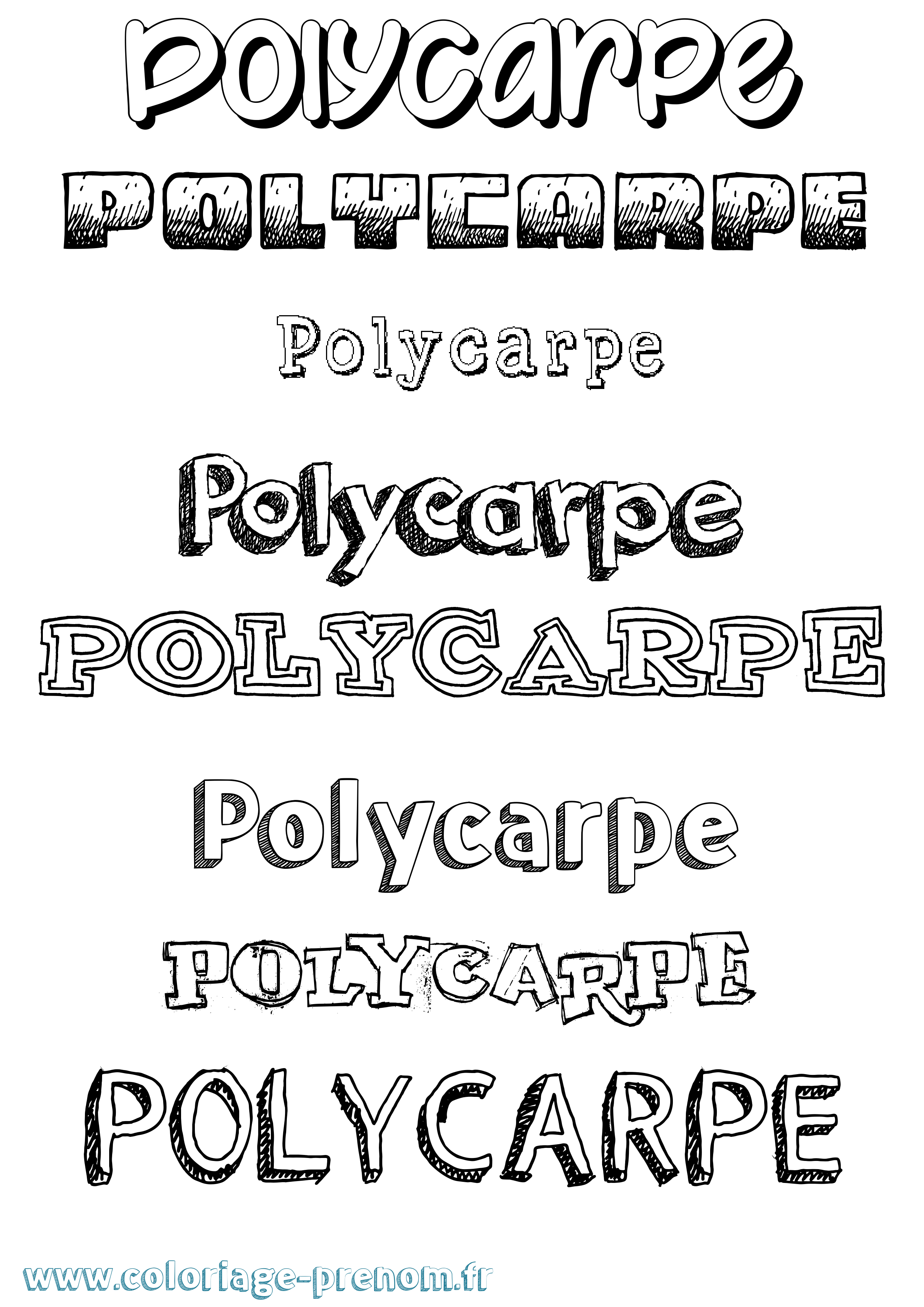 Coloriage Polycarpe Dessiné Coloriage prénom Polycarpe Dessiné