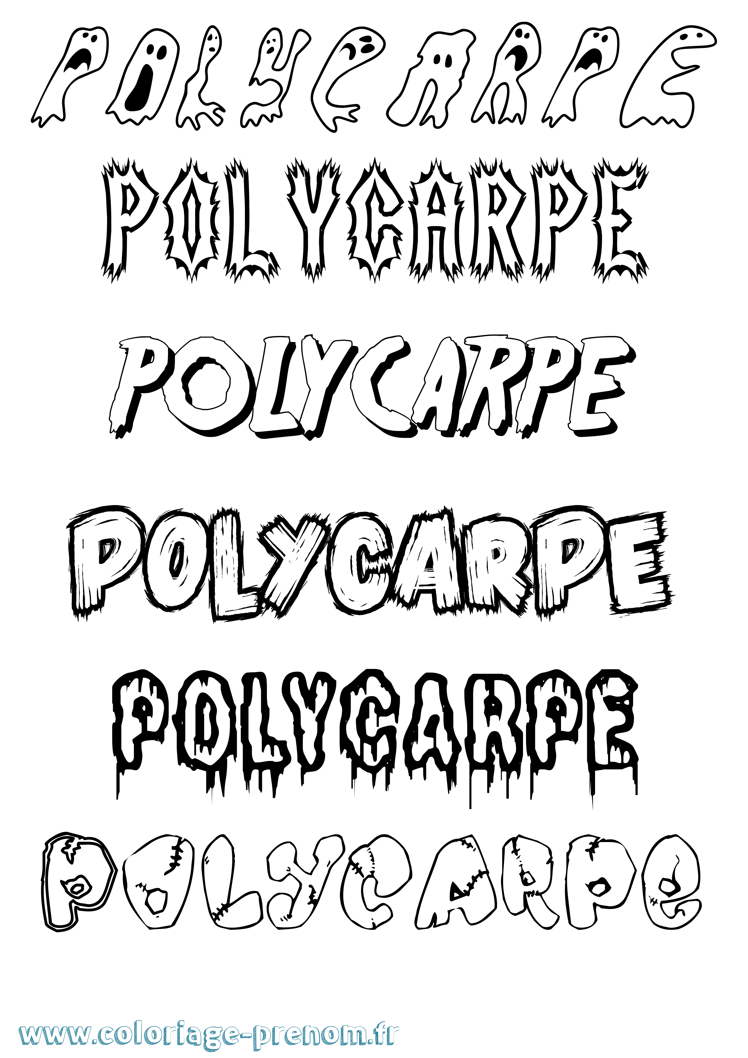 Coloriage Polycarpe Frisson Coloriage prénom Polycarpe Frisson