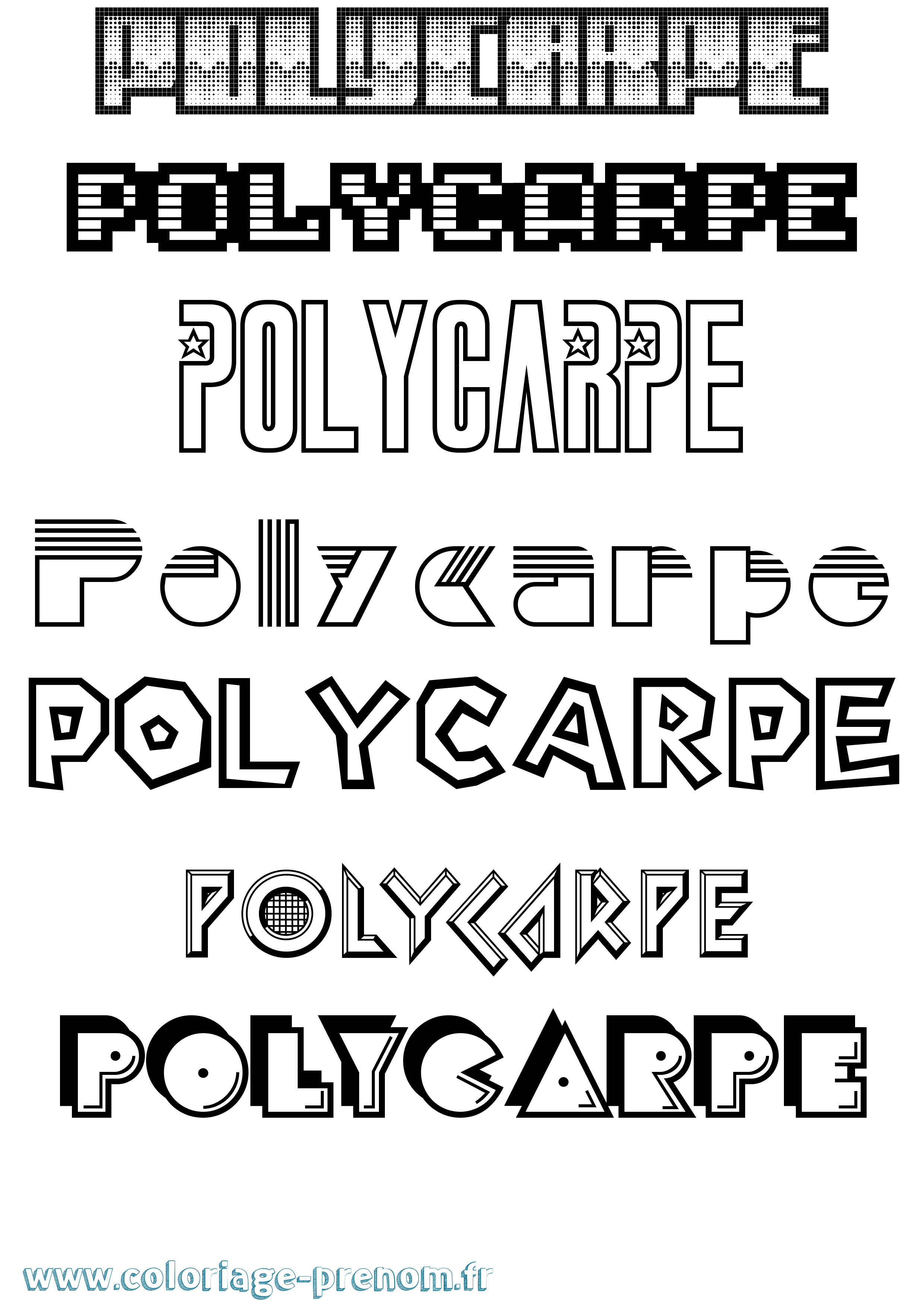 Coloriage Polycarpe Jeux Vidéos Coloriage prénom Polycarpe Jeux Vidéos