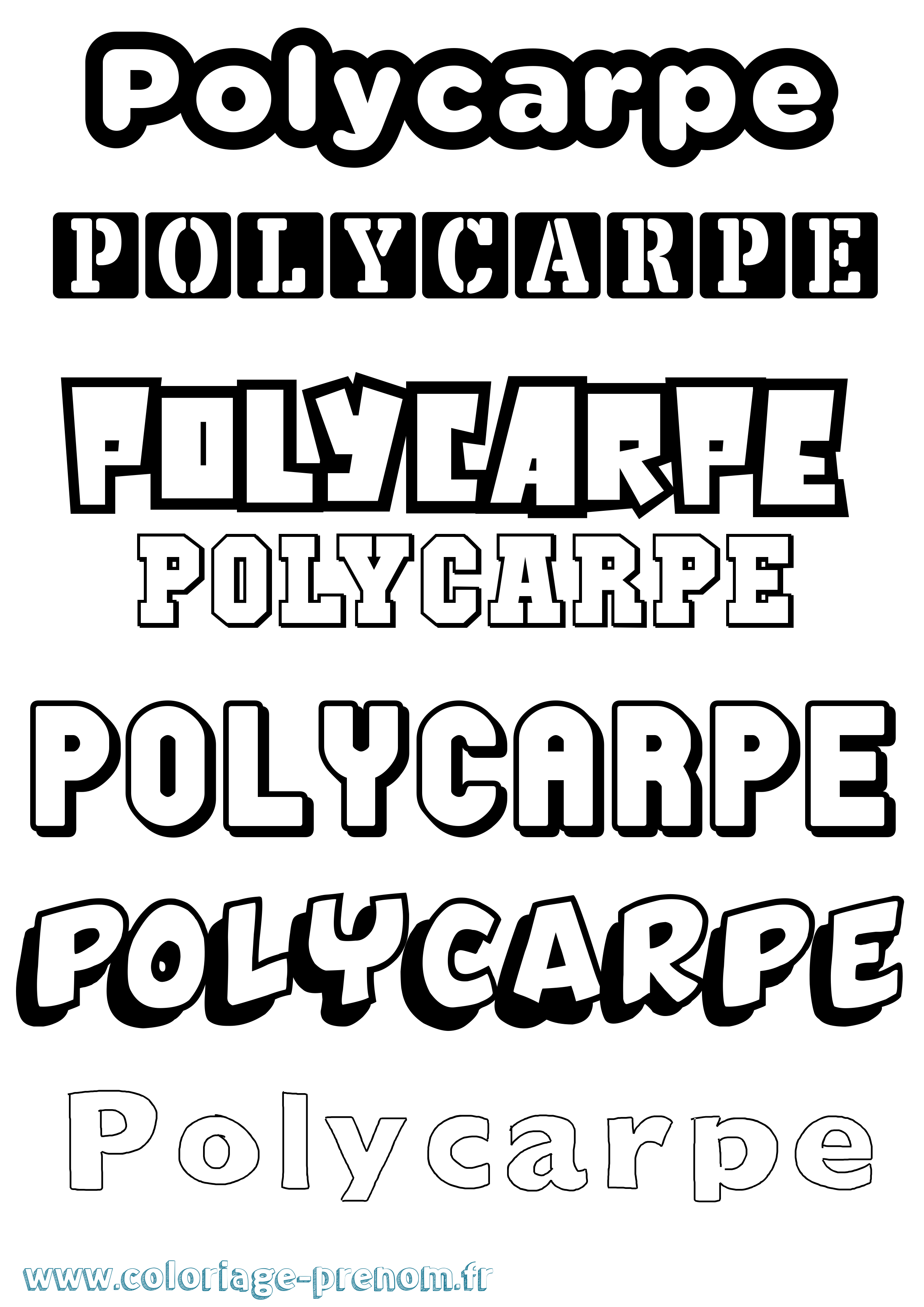 Coloriage Polycarpe Simple Coloriage prénom Polycarpe Simple