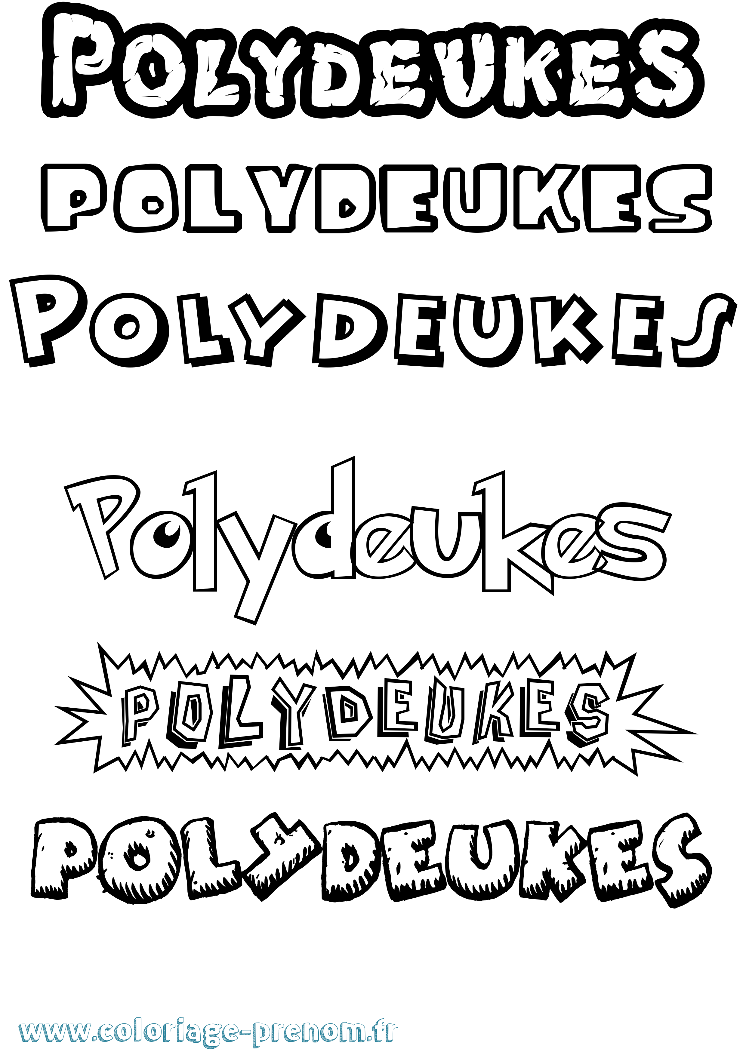 Coloriage Polydeukes Dessin Animé Coloriage prénom Polydeukes Dessin Animé