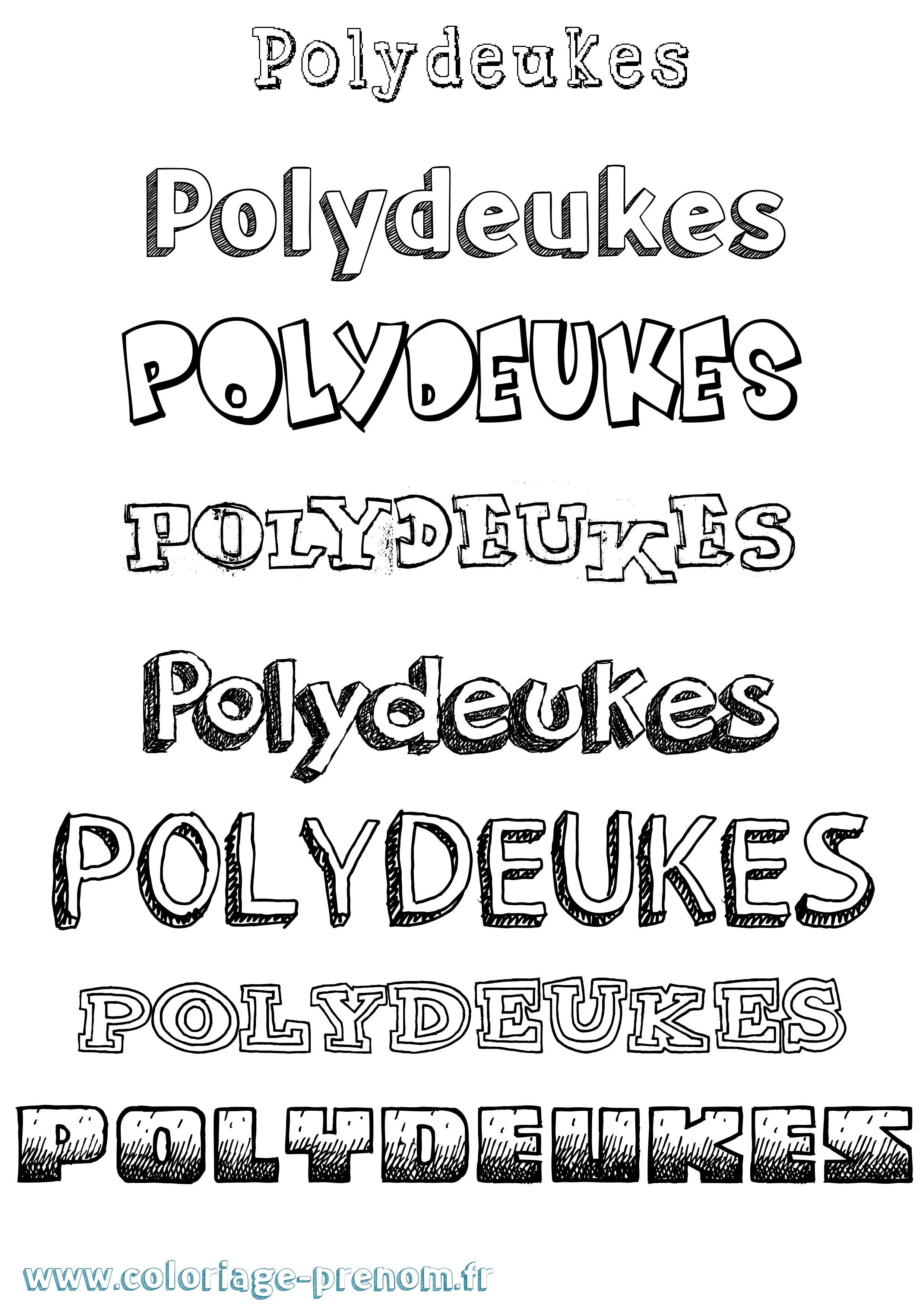 Coloriage Polydeukes Dessiné Coloriage prénom Polydeukes Dessiné