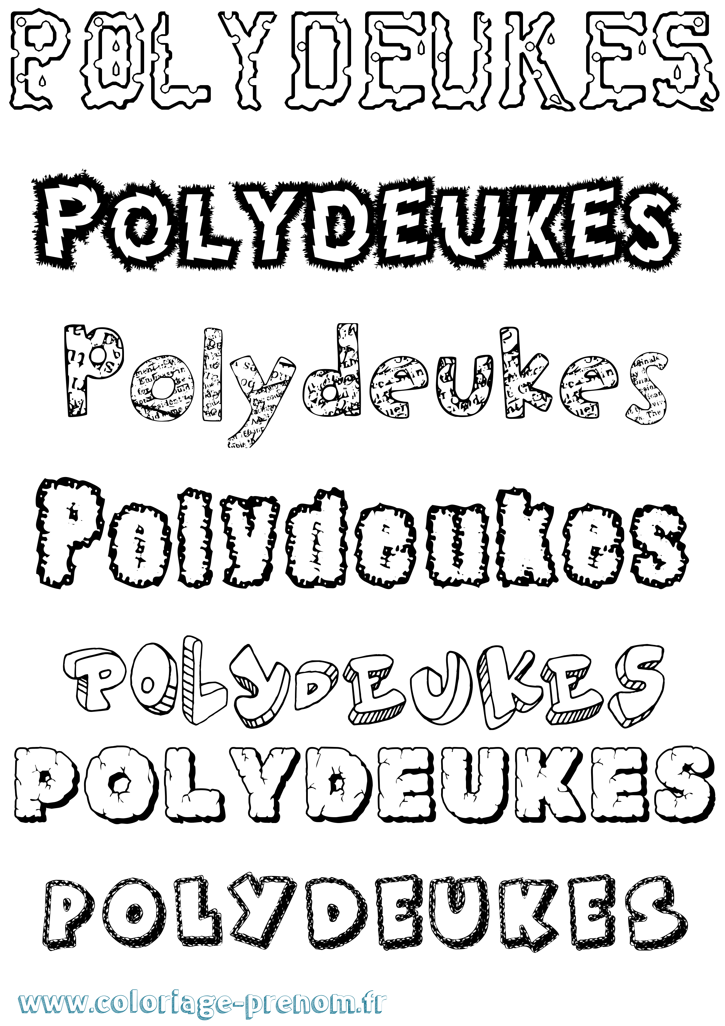 Coloriage Polydeukes Destructuré Coloriage prénom Polydeukes Destructuré