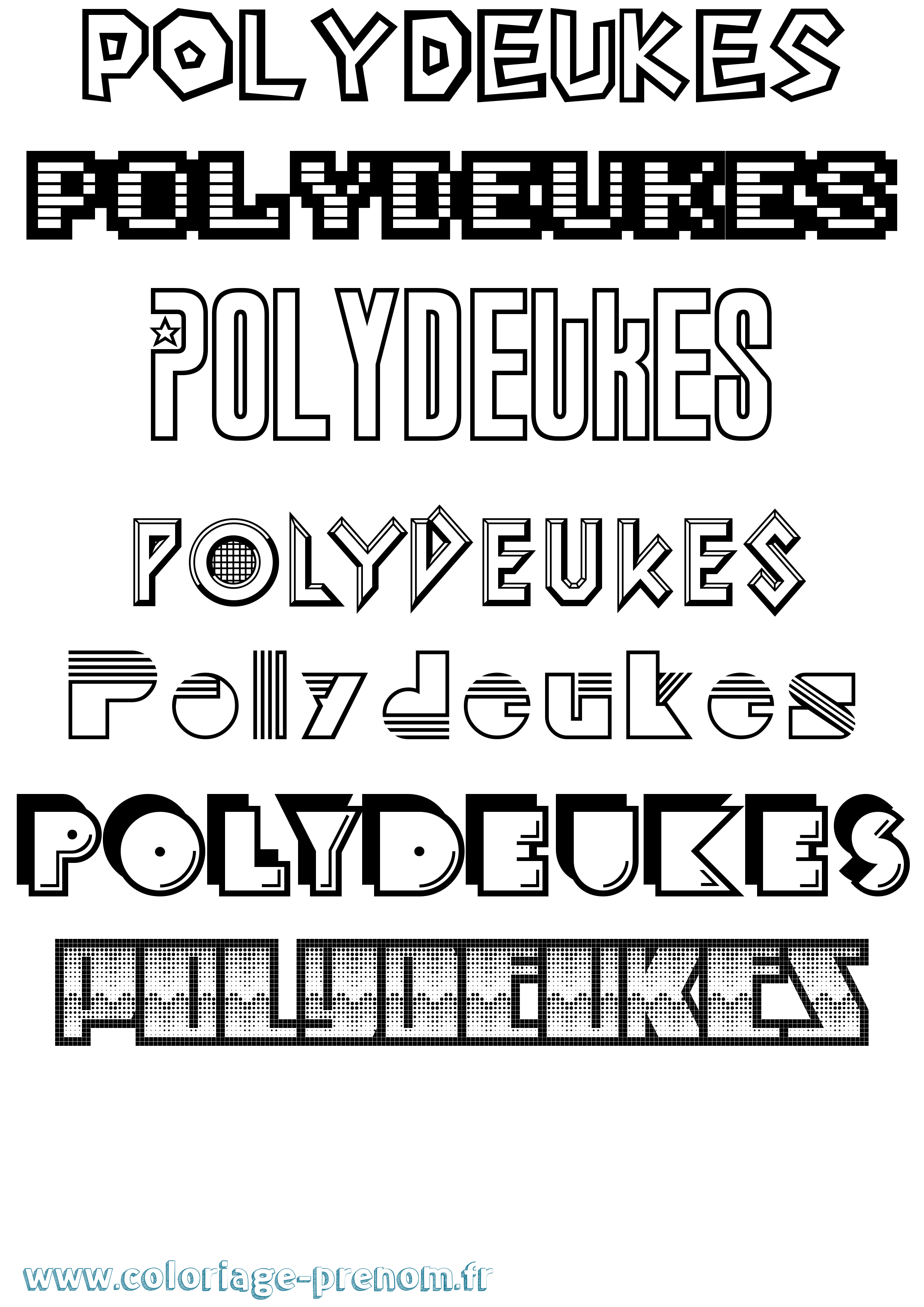 Coloriage Polydeukes Jeux Vidéos Coloriage prénom Polydeukes Jeux Vidéos
