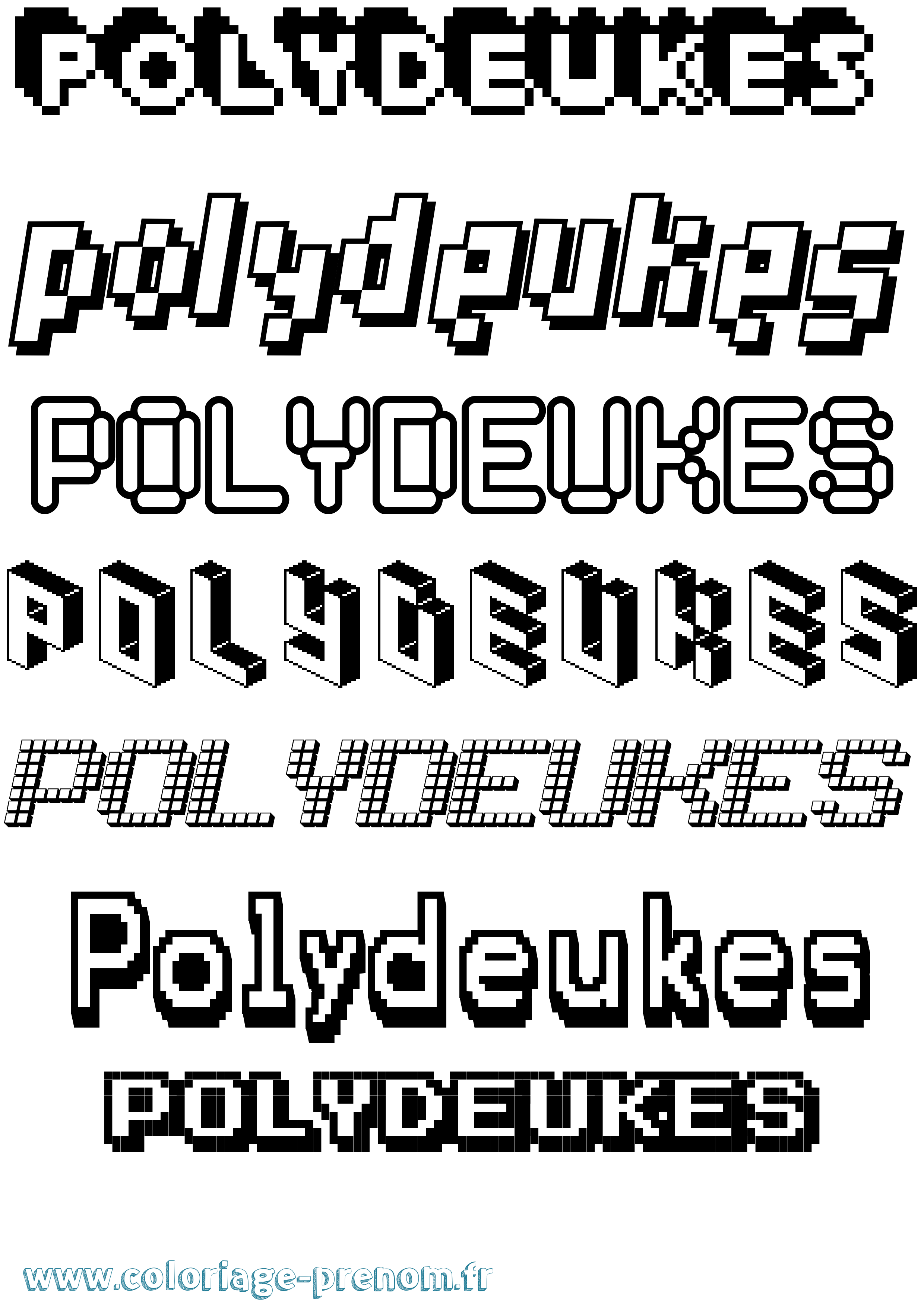 Coloriage Polydeukes Pixel Coloriage prénom Polydeukes Pixel