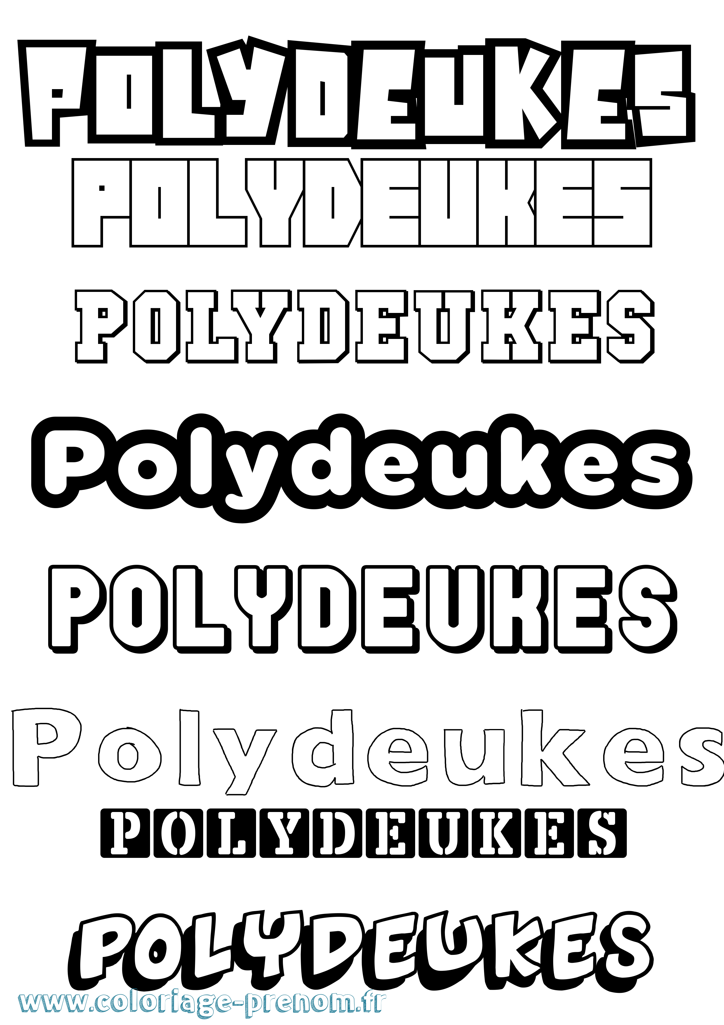 Coloriage Polydeukes Simple Coloriage prénom Polydeukes Simple
