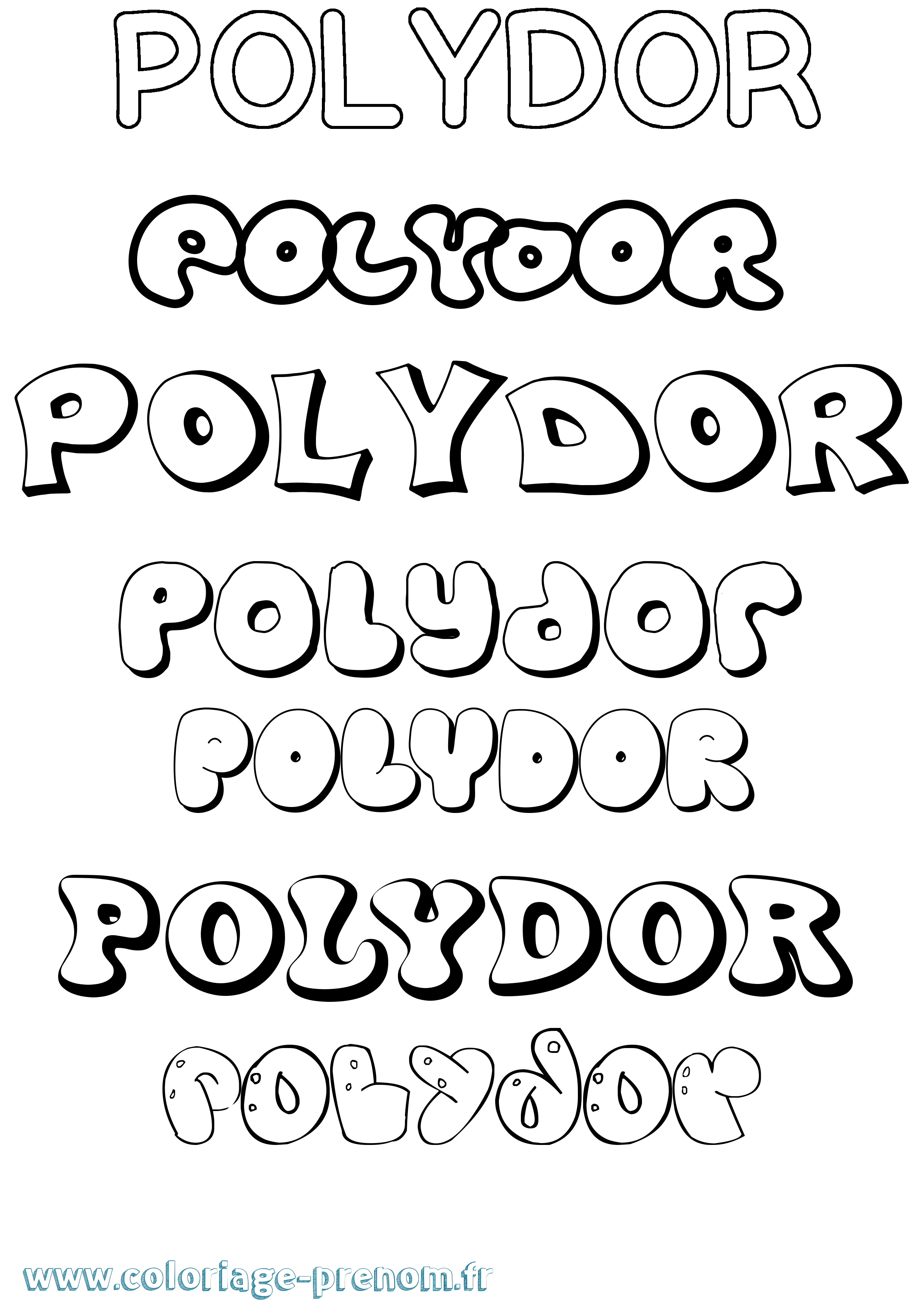Coloriage Polydor Bubble Coloriage prénom Polydor Bubble