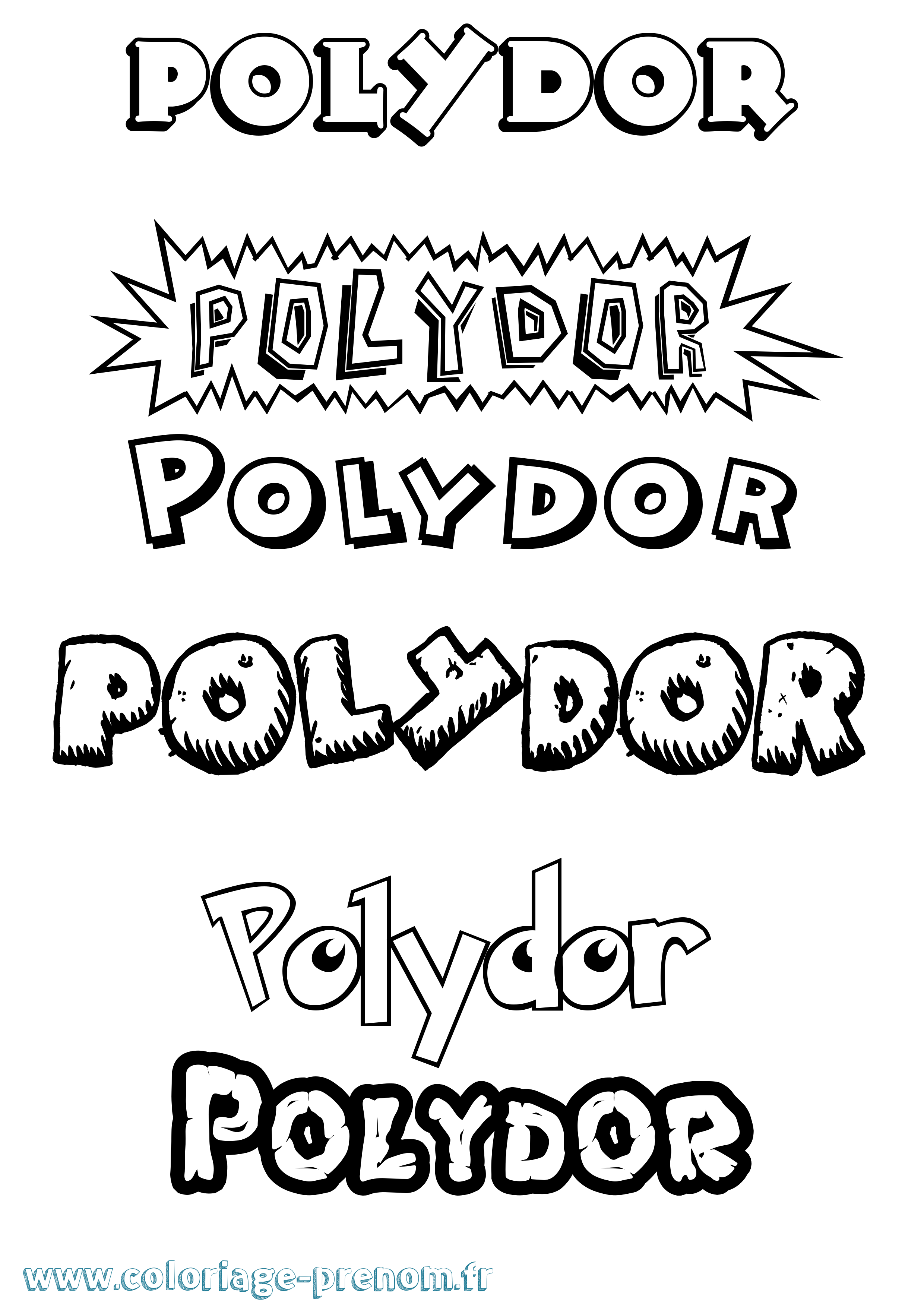 Coloriage Polydor Dessin Animé Coloriage prénom Polydor Dessin Animé