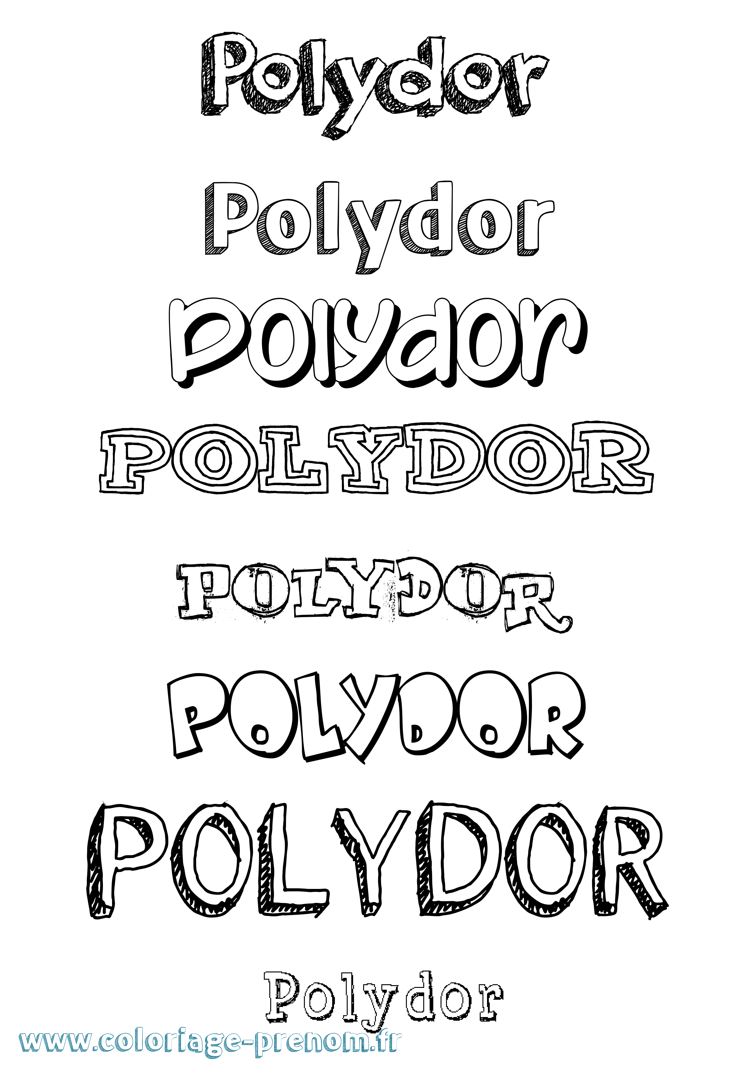 Coloriage Polydor Dessiné Coloriage prénom Polydor Dessiné