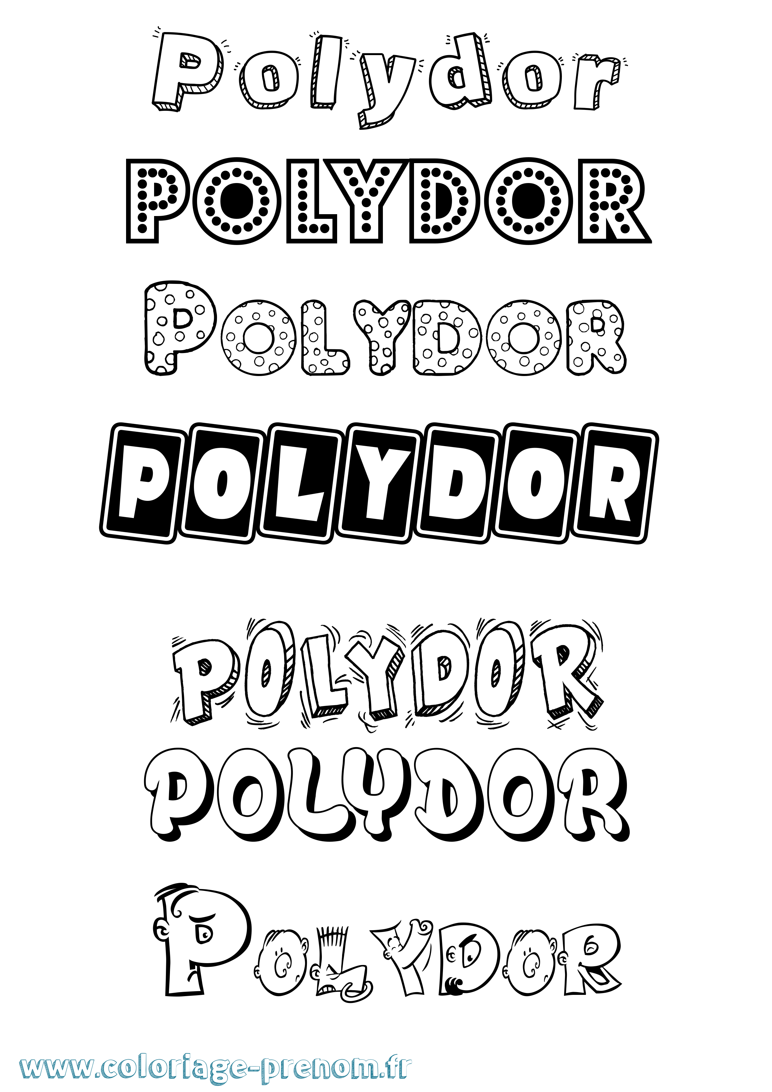 Coloriage Polydor Fun Coloriage prénom Polydor Fun