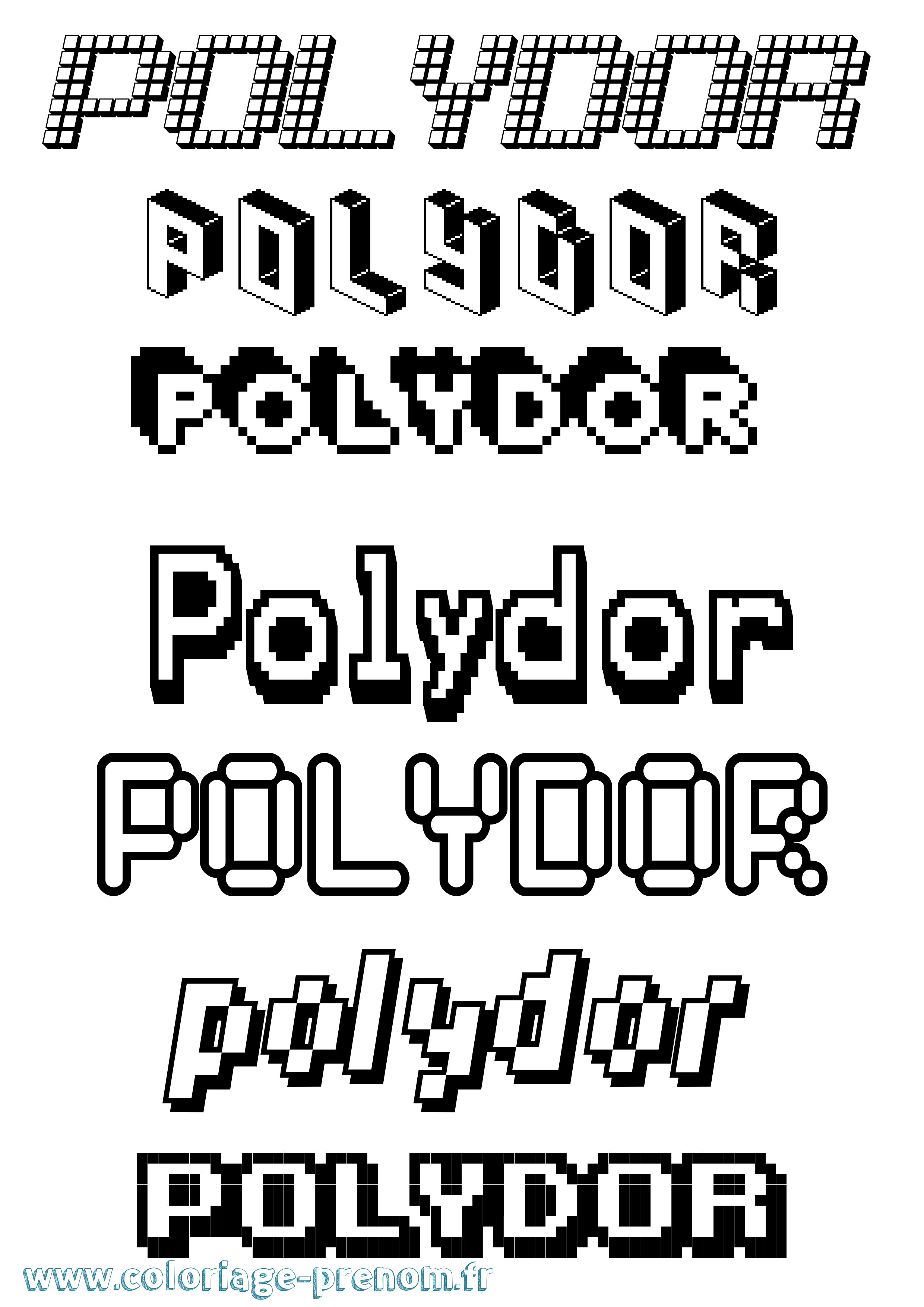 Coloriage Polydor Pixel Coloriage prénom Polydor Pixel