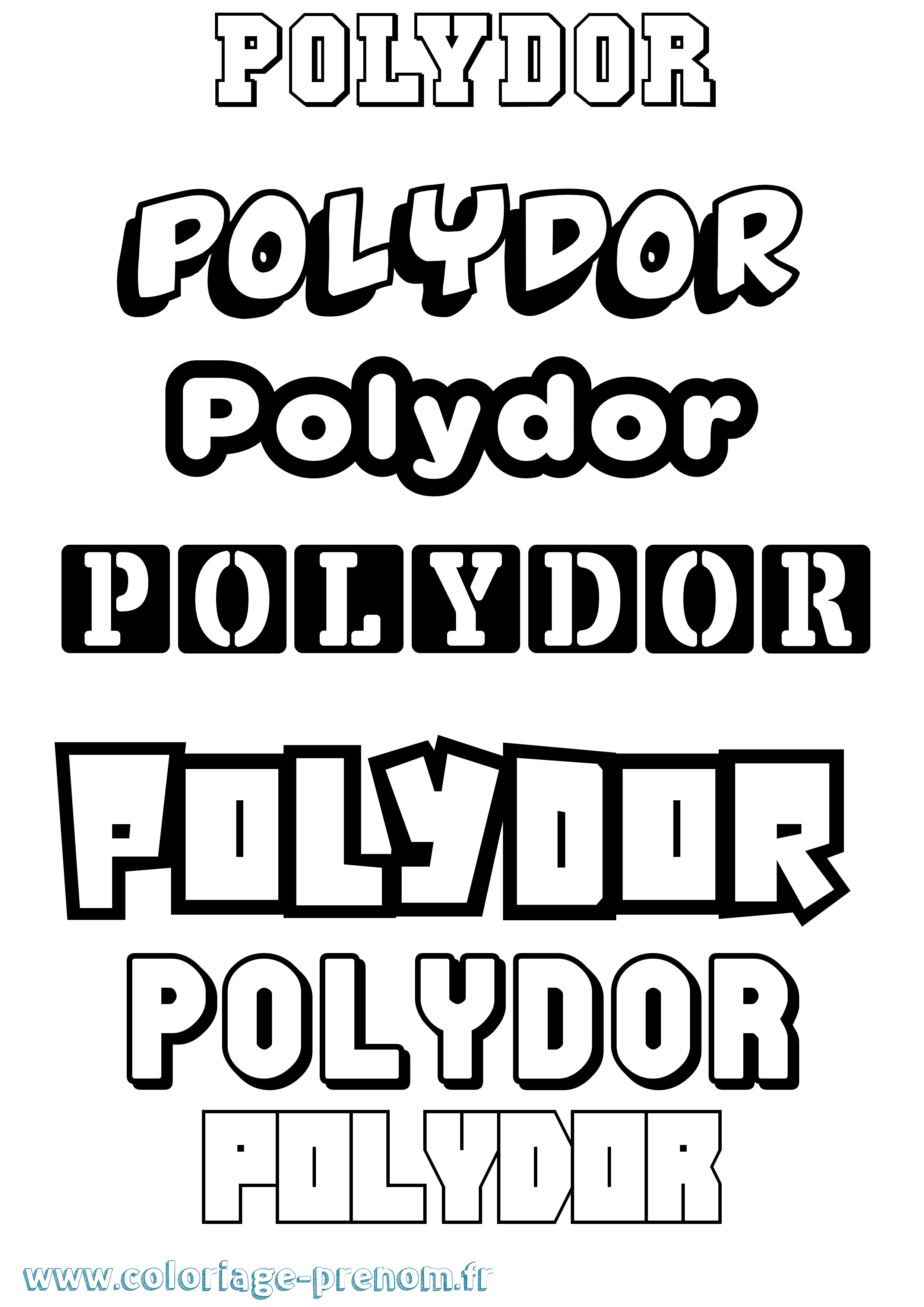 Coloriage Polydor Simple Coloriage prénom Polydor Simple