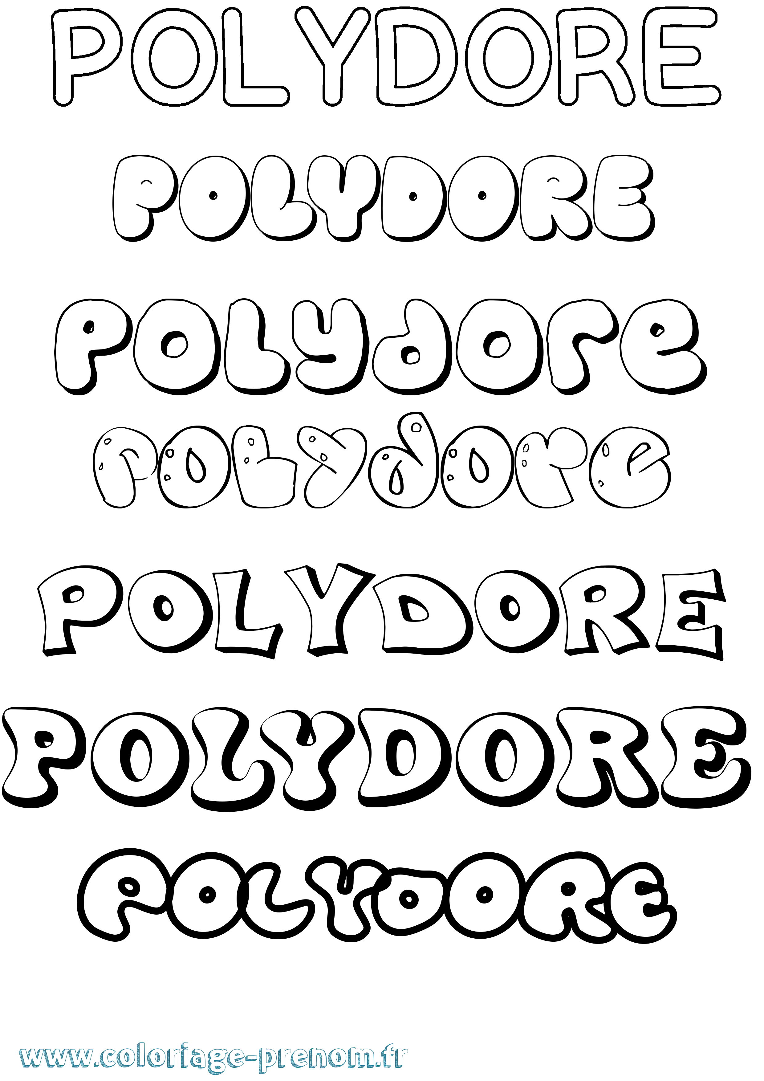 Coloriage Polydore Bubble Coloriage prénom Polydore Bubble