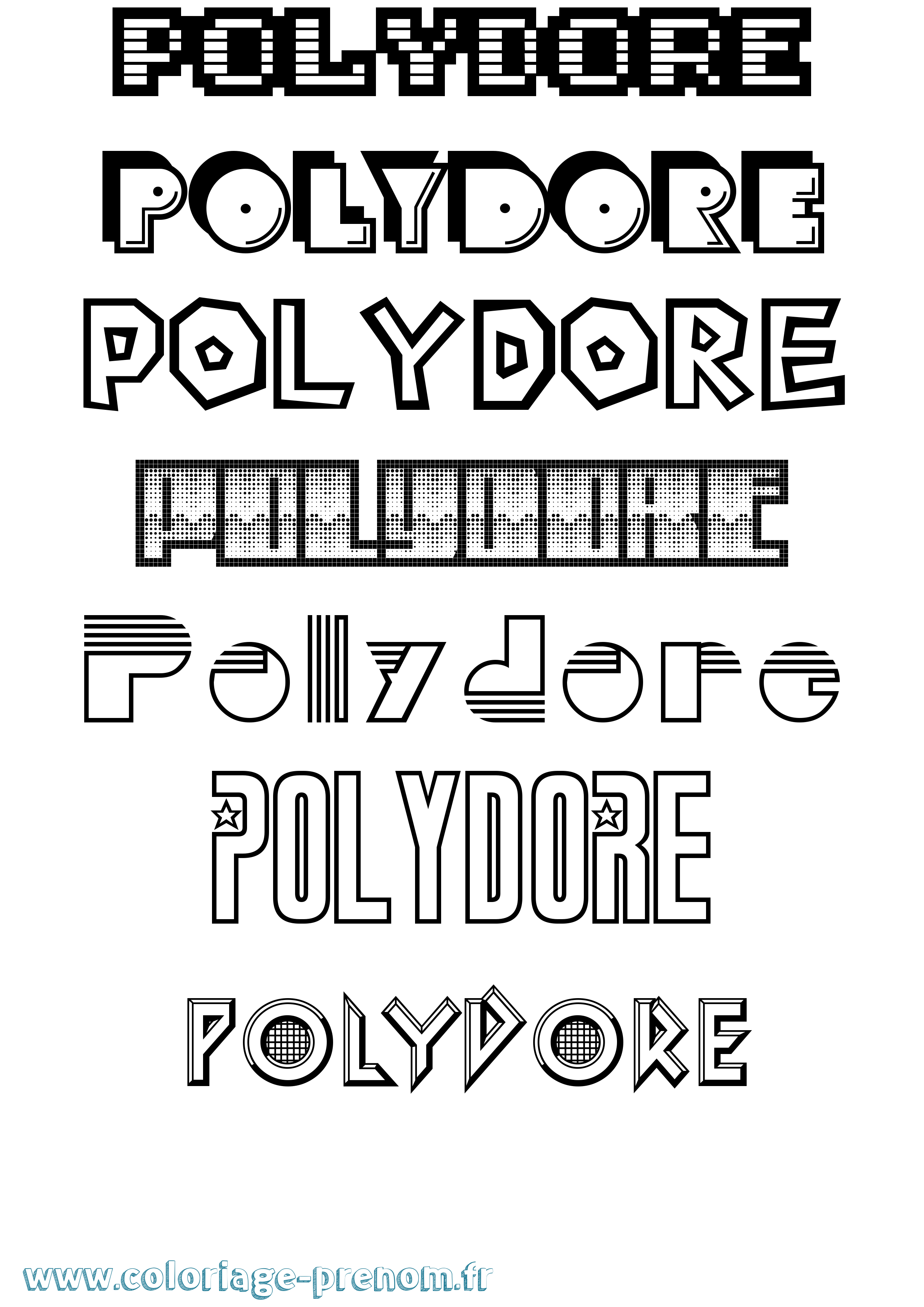 Coloriage Polydore Jeux Vidéos Coloriage prénom Polydore Jeux Vidéos