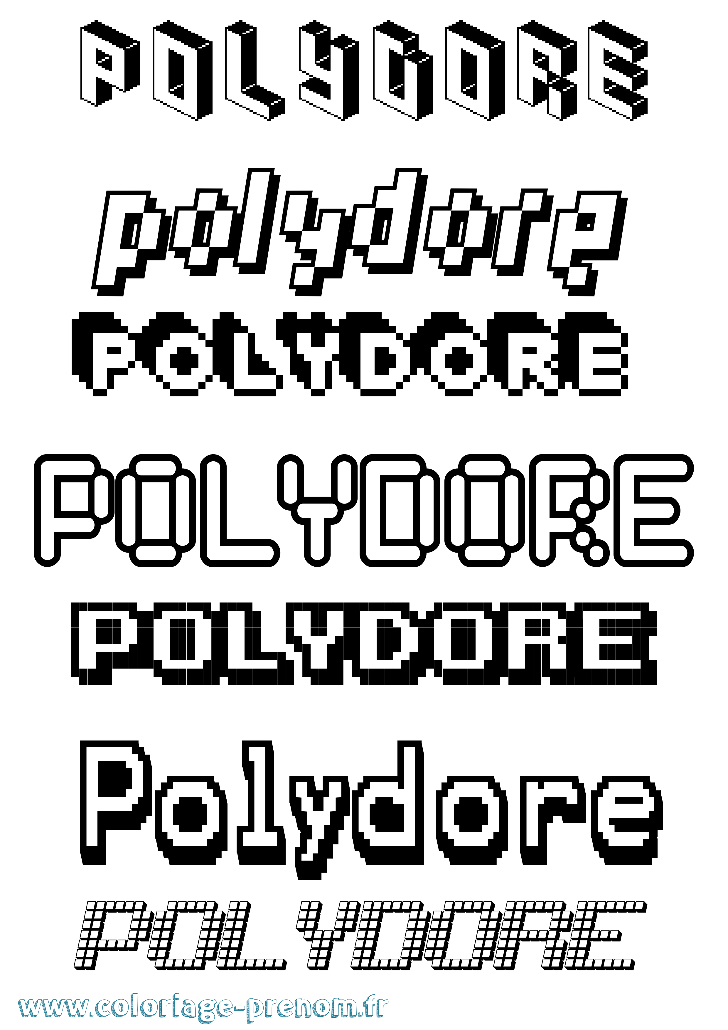 Coloriage Polydore Pixel Coloriage prénom Polydore Pixel