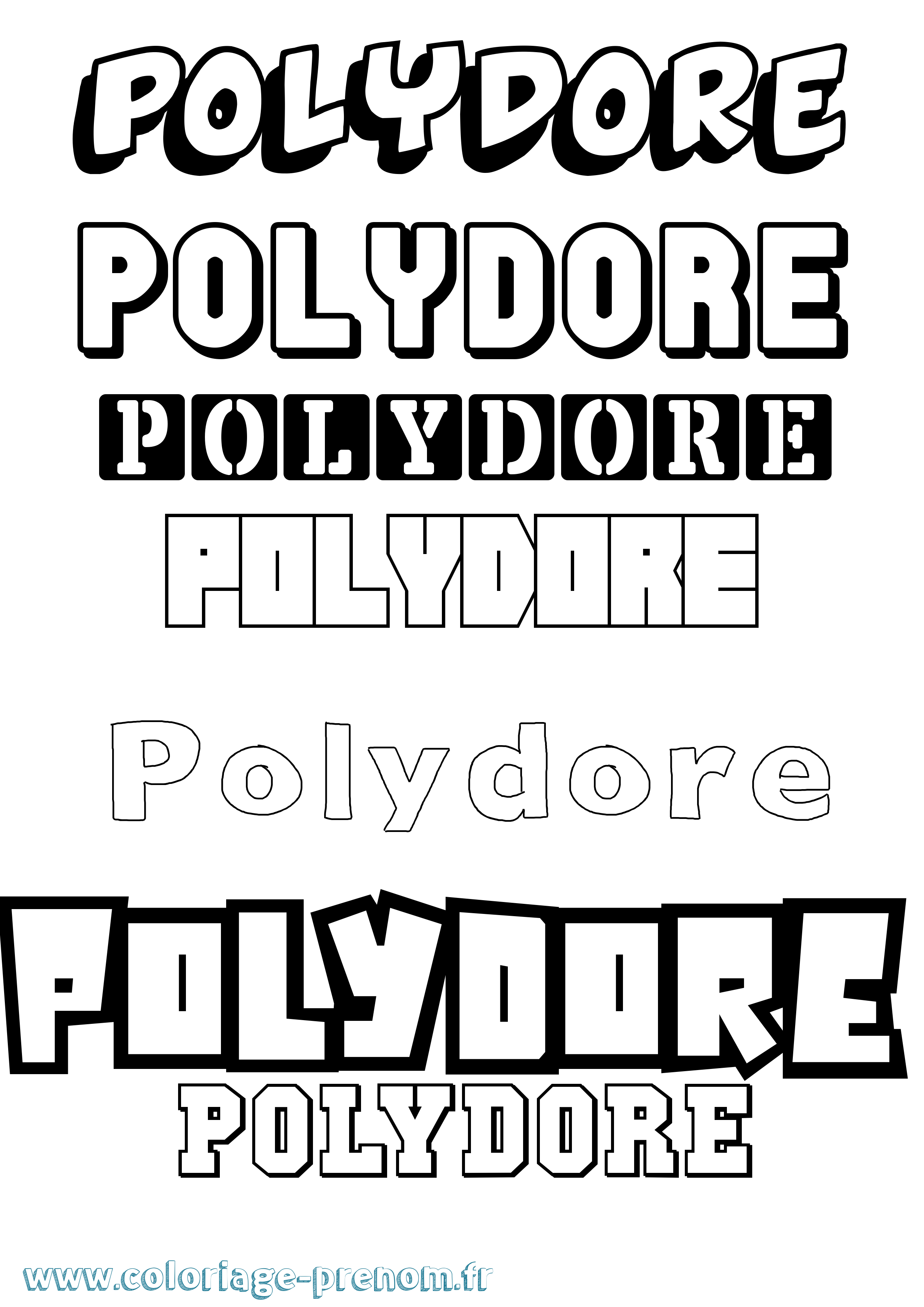 Coloriage Polydore Simple Coloriage prénom Polydore Simple