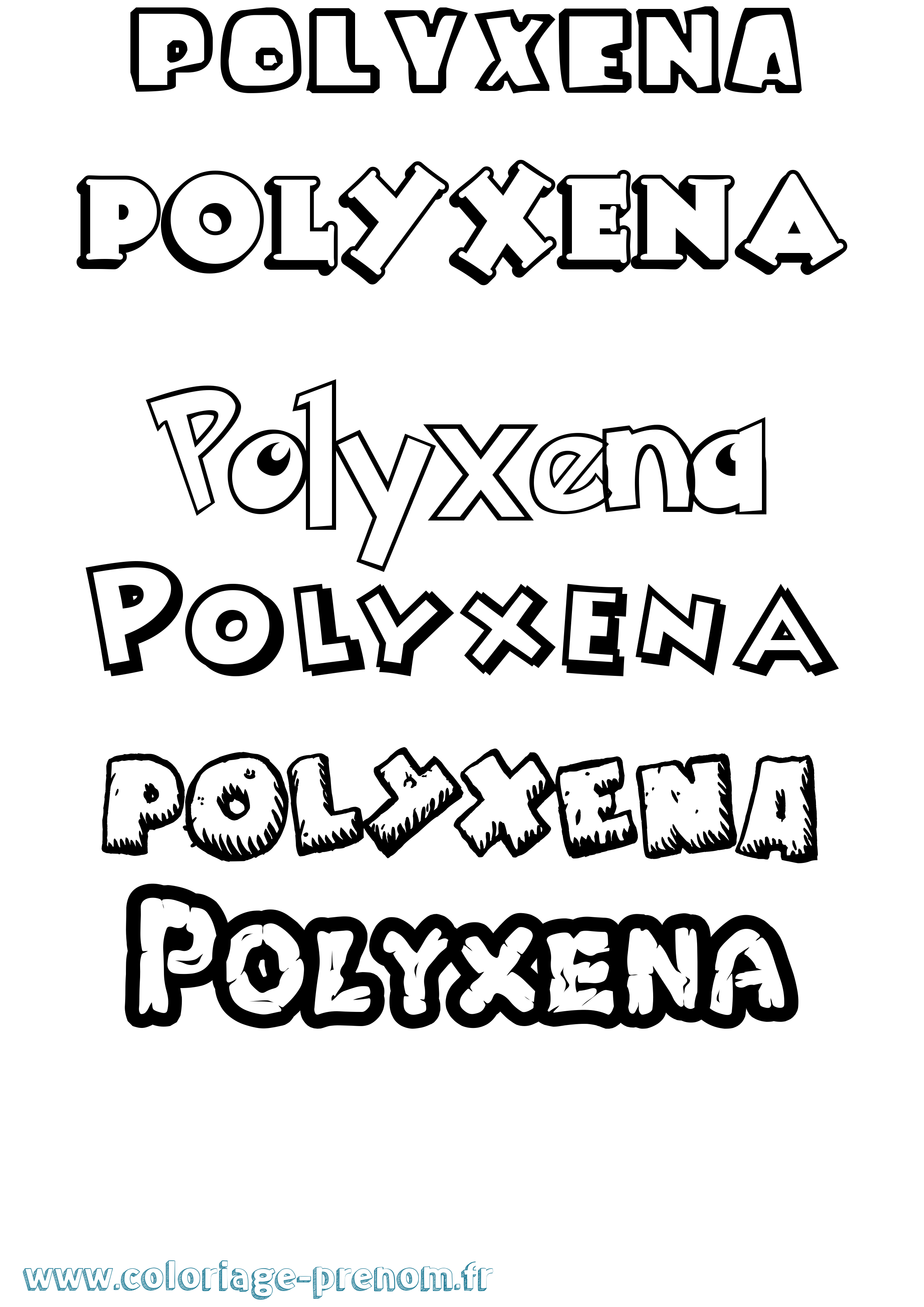 Coloriage Polyxena Dessin Animé Coloriage prénom Polyxena Dessin Animé
