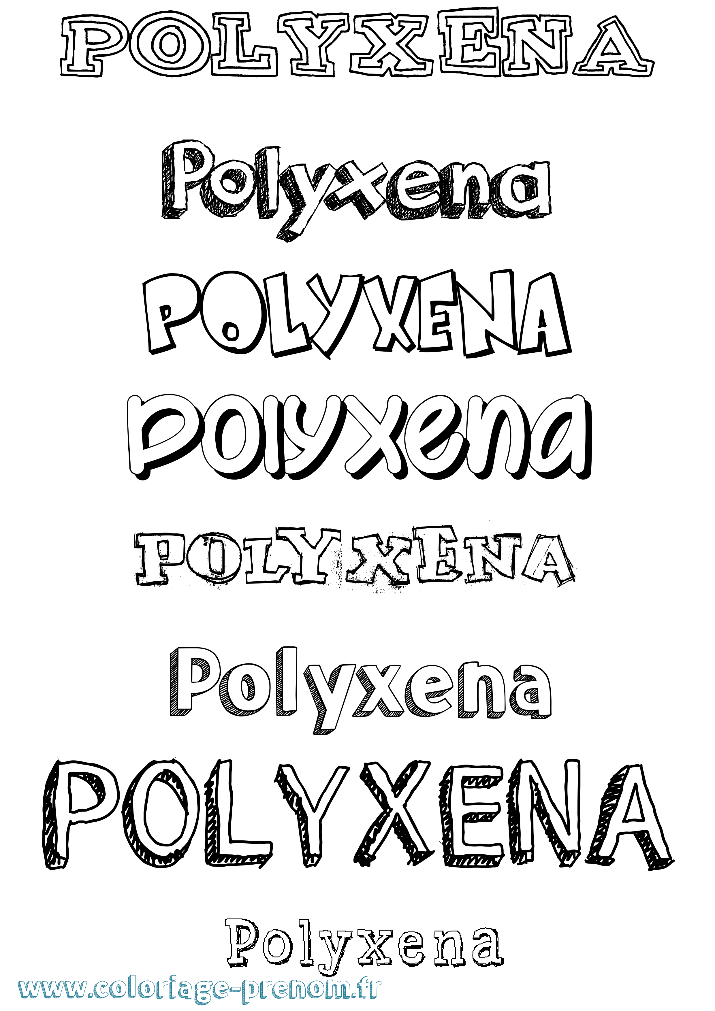Coloriage Polyxena Dessiné Coloriage prénom Polyxena Dessiné