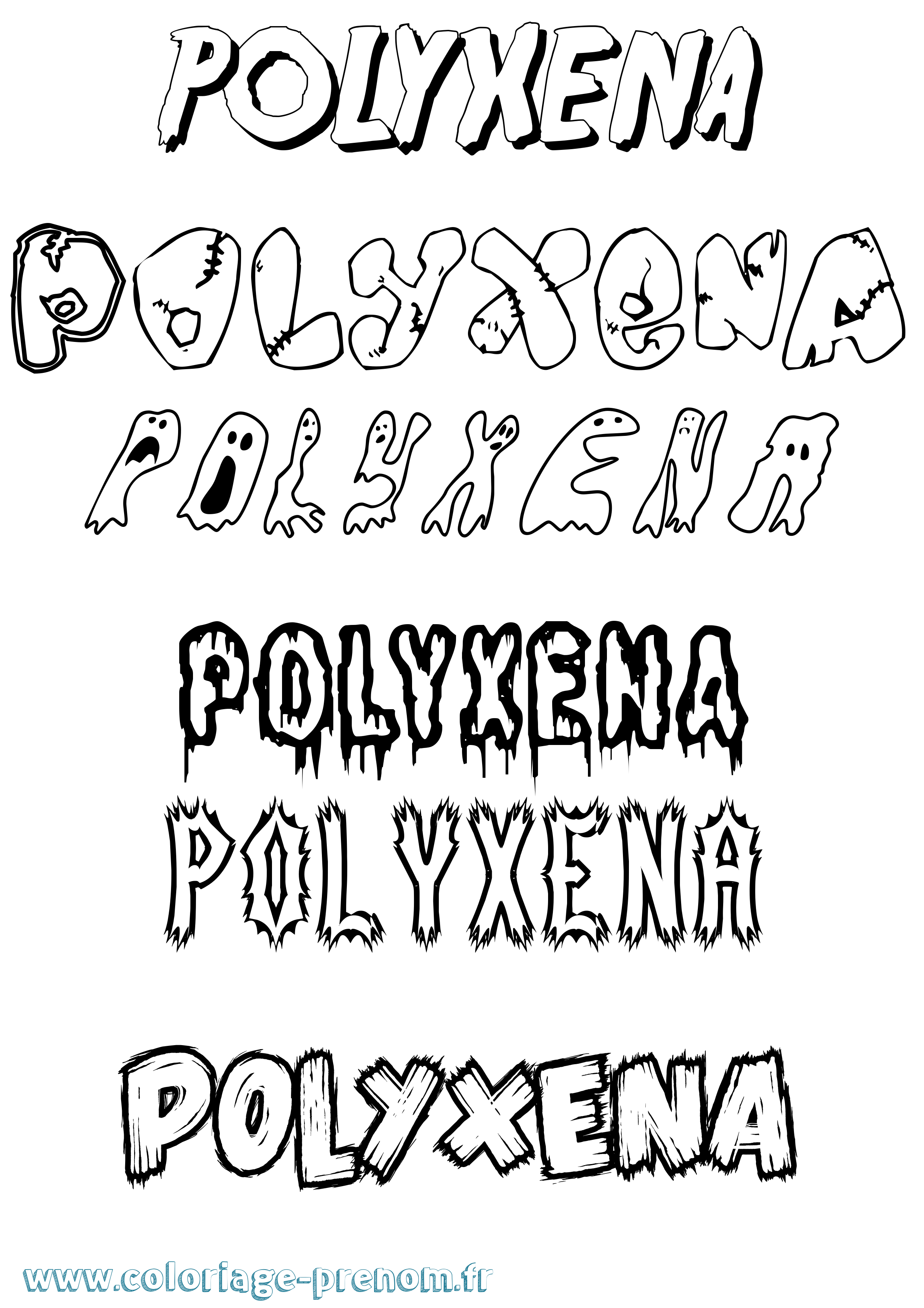 Coloriage Polyxena Frisson Coloriage prénom Polyxena Frisson