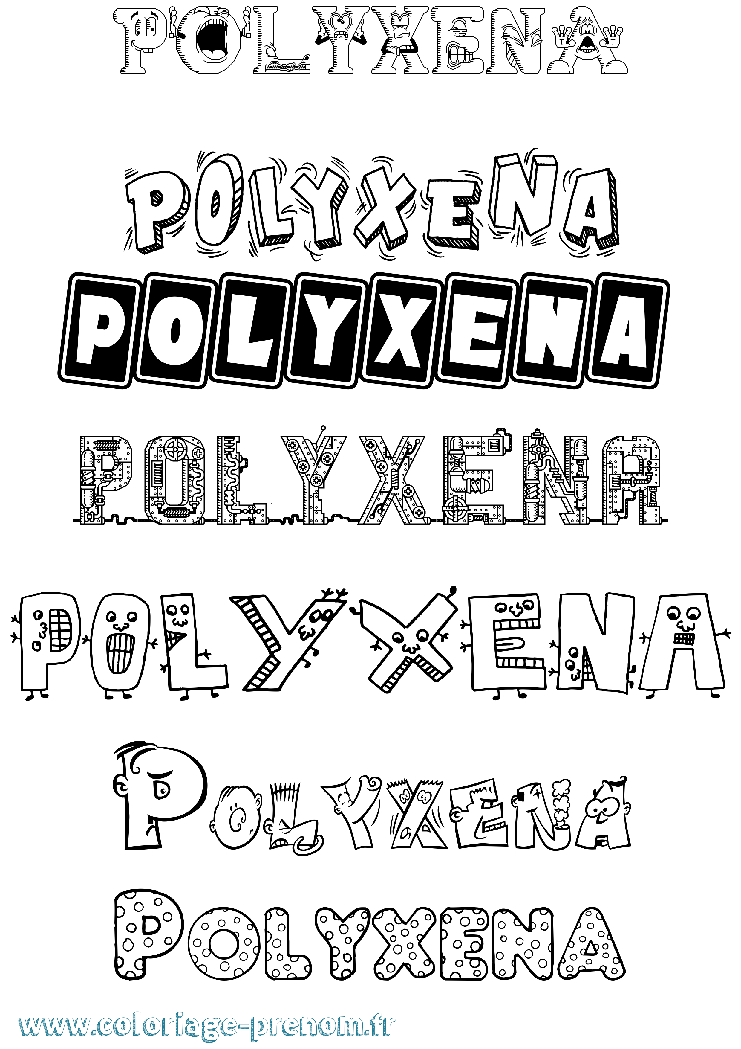 Coloriage Polyxena Fun Coloriage prénom Polyxena Fun