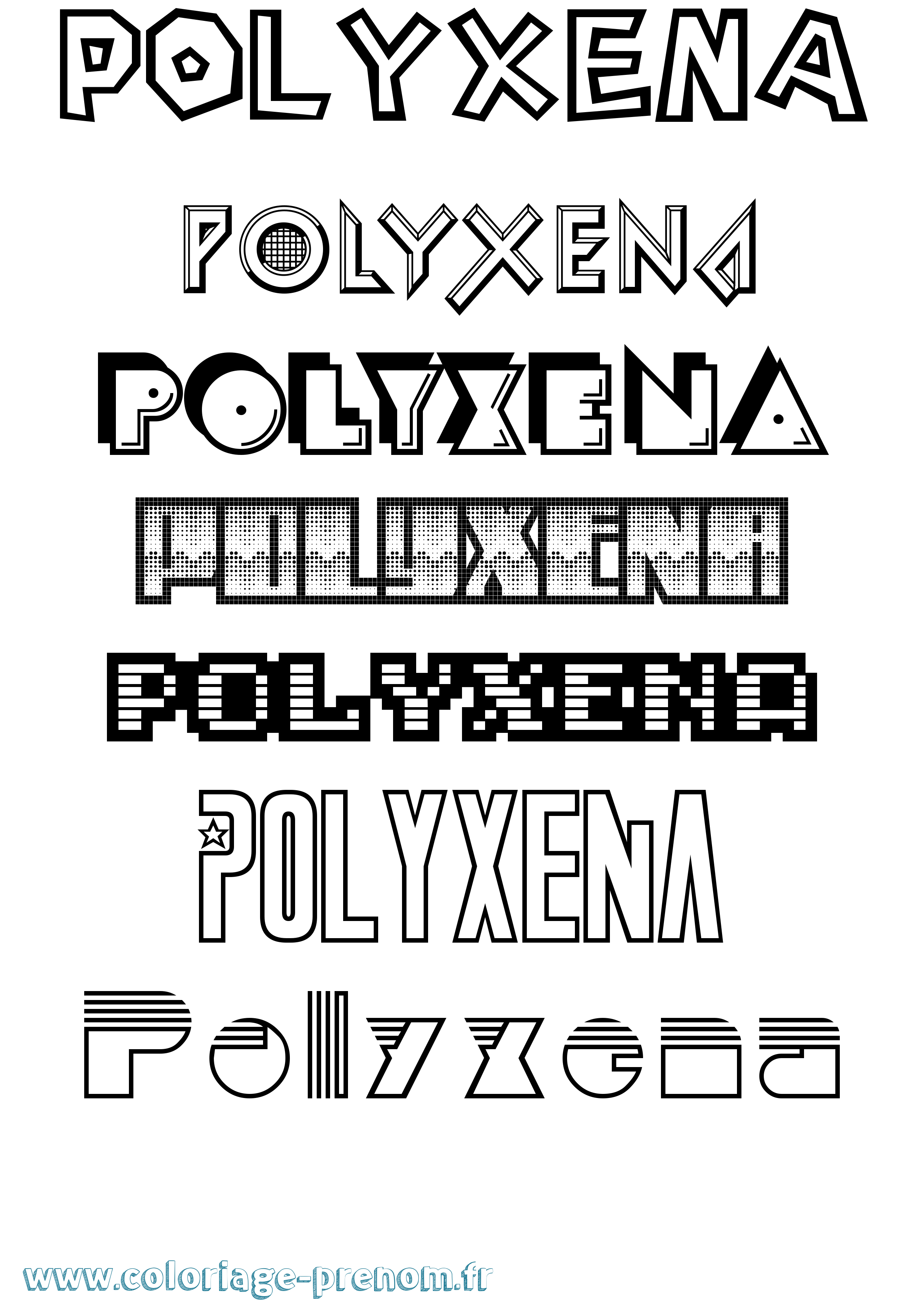 Coloriage Polyxena Jeux Vidéos Coloriage prénom Polyxena Jeux Vidéos