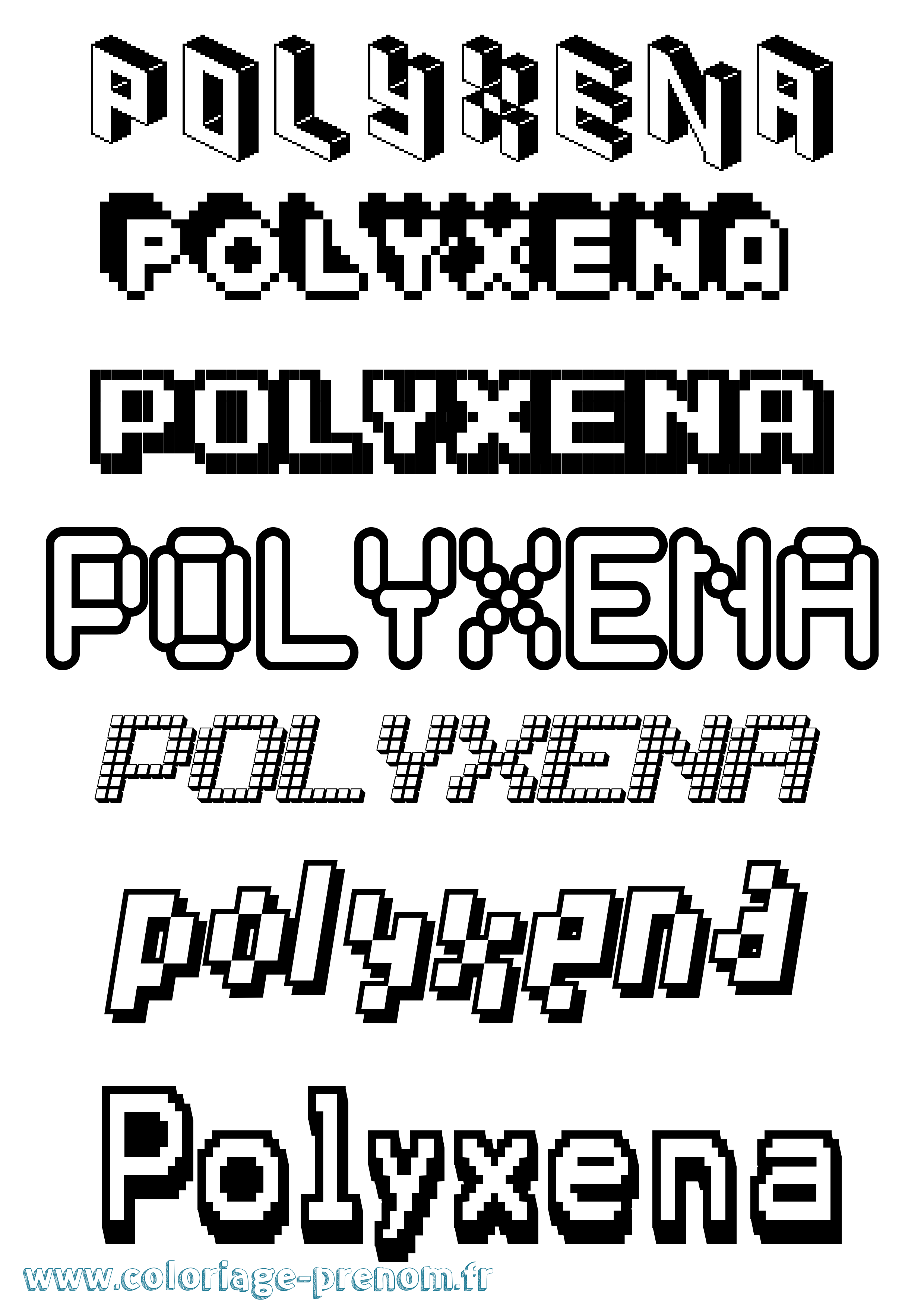 Coloriage Polyxena Pixel Coloriage prénom Polyxena Pixel