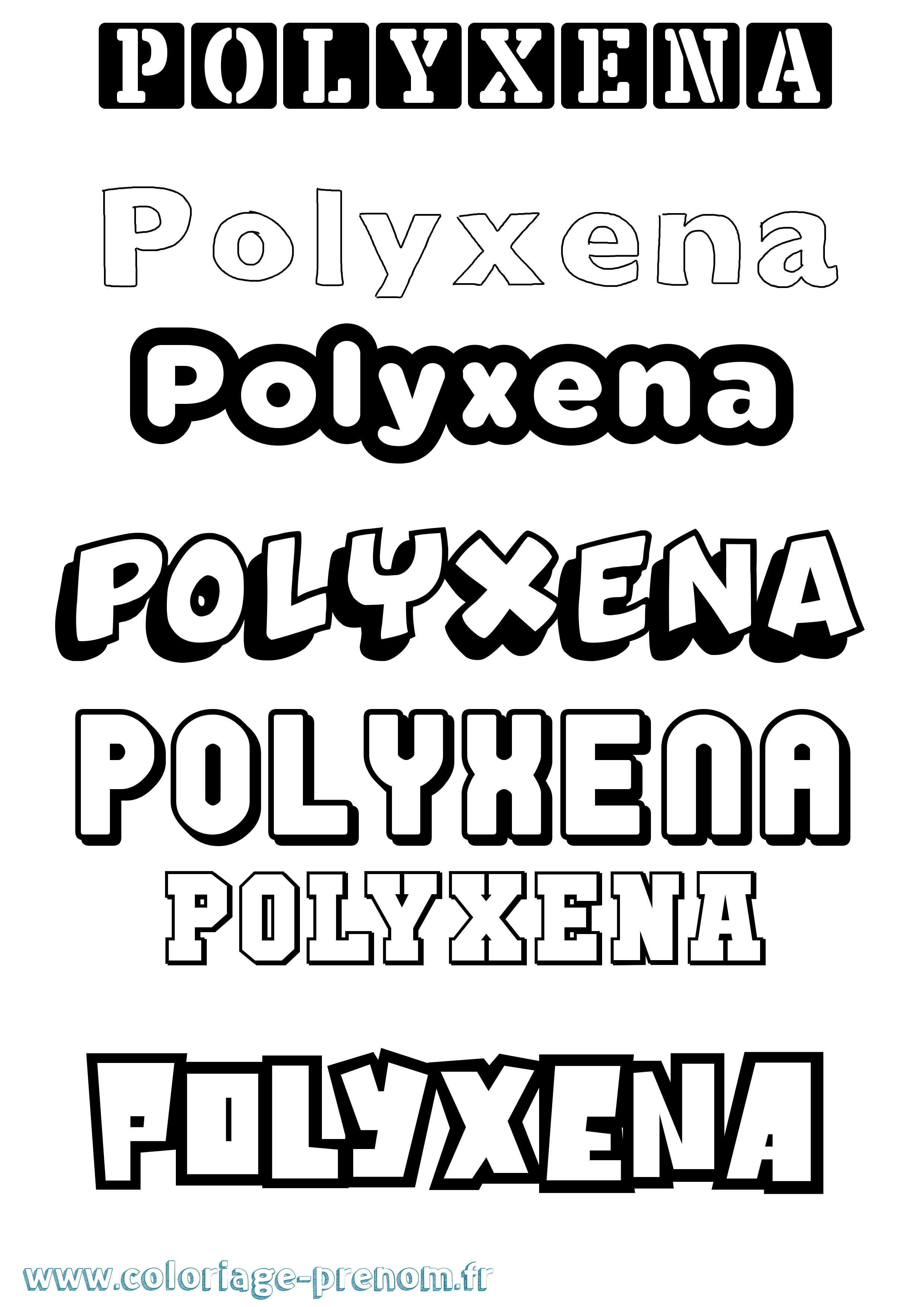 Coloriage Polyxena Simple Coloriage prénom Polyxena Simple