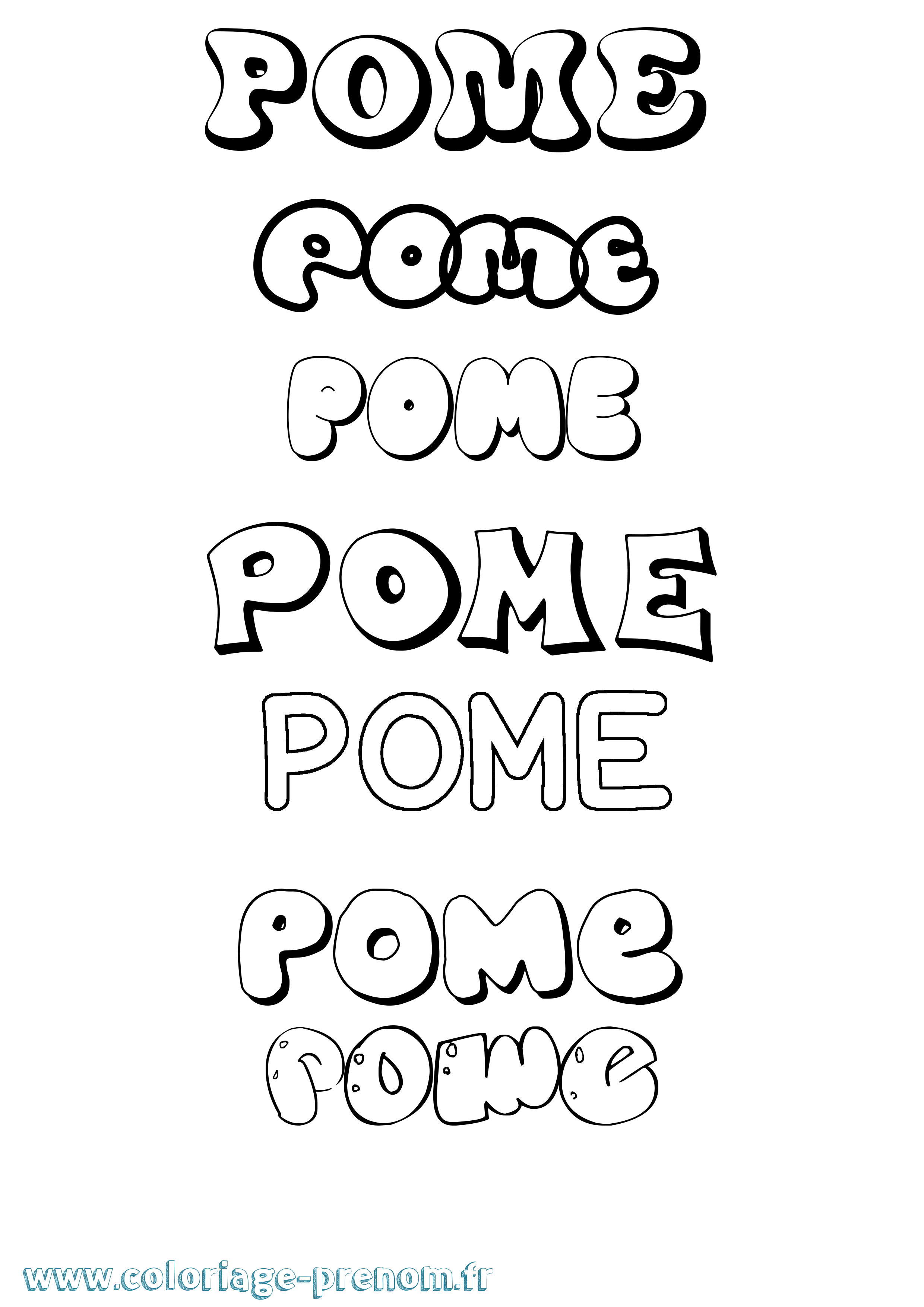 Coloriage Pome Bubble Coloriage prénom Pome Bubble