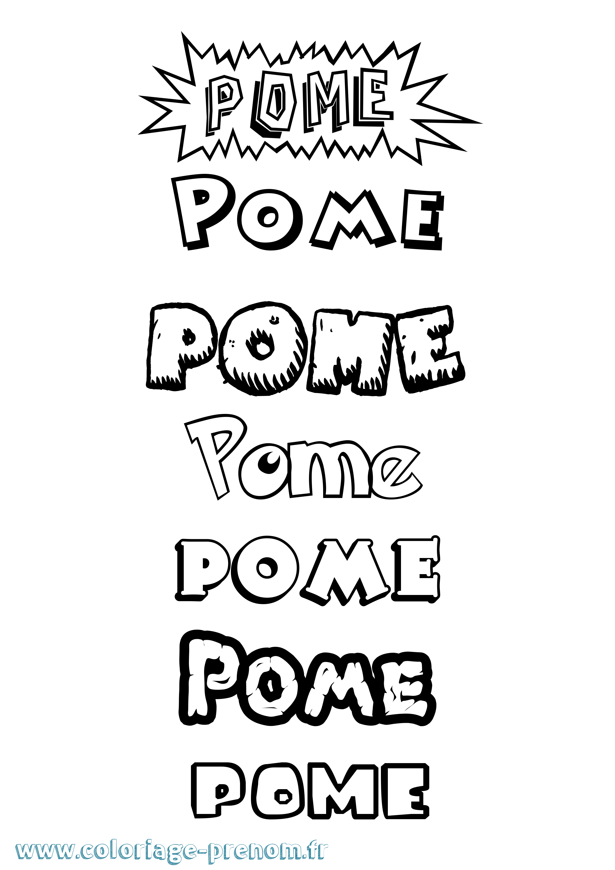 Coloriage Pome Dessin Animé Coloriage prénom Pome Dessin Animé