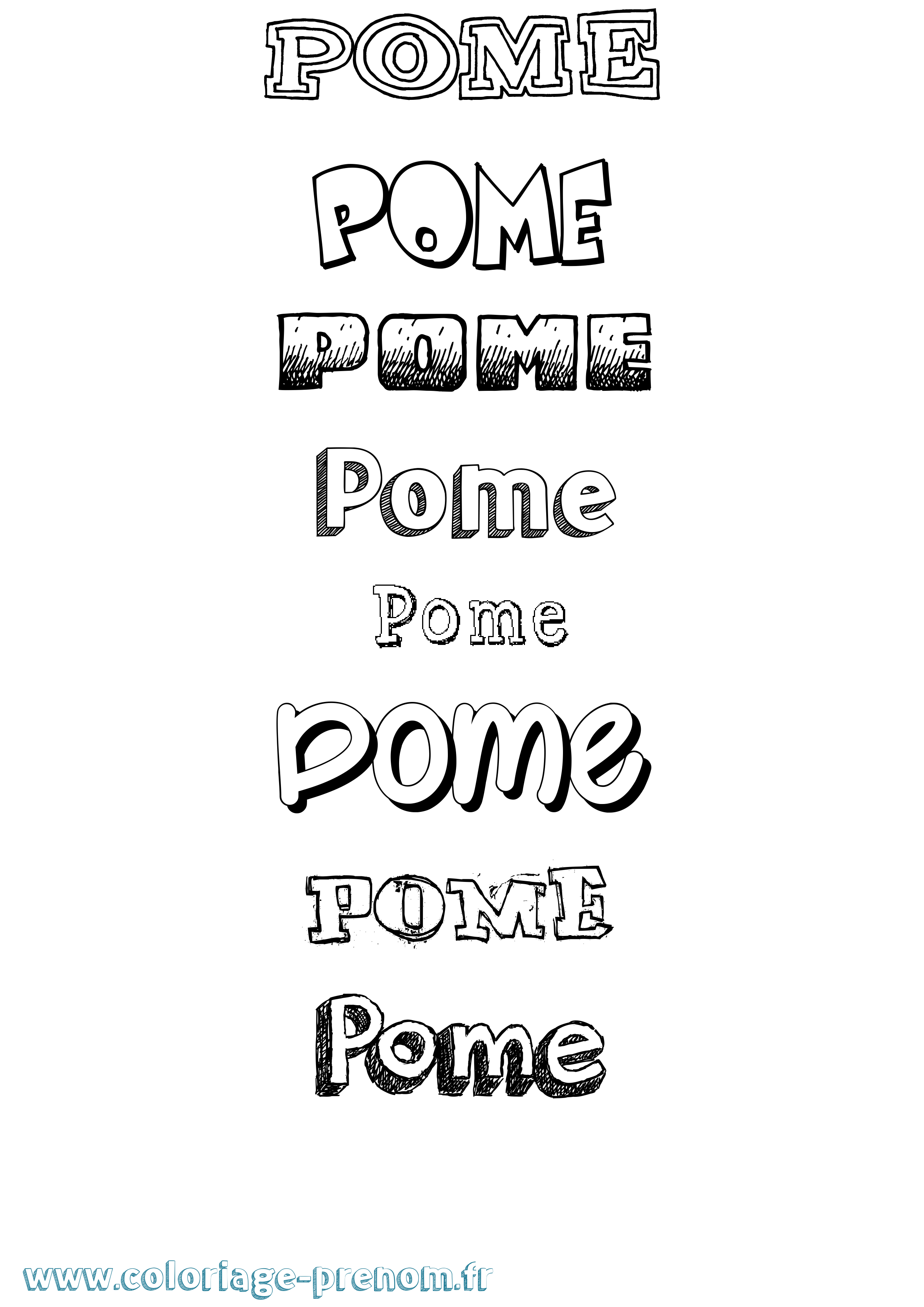 Coloriage Pome Dessiné Coloriage prénom Pome Dessiné