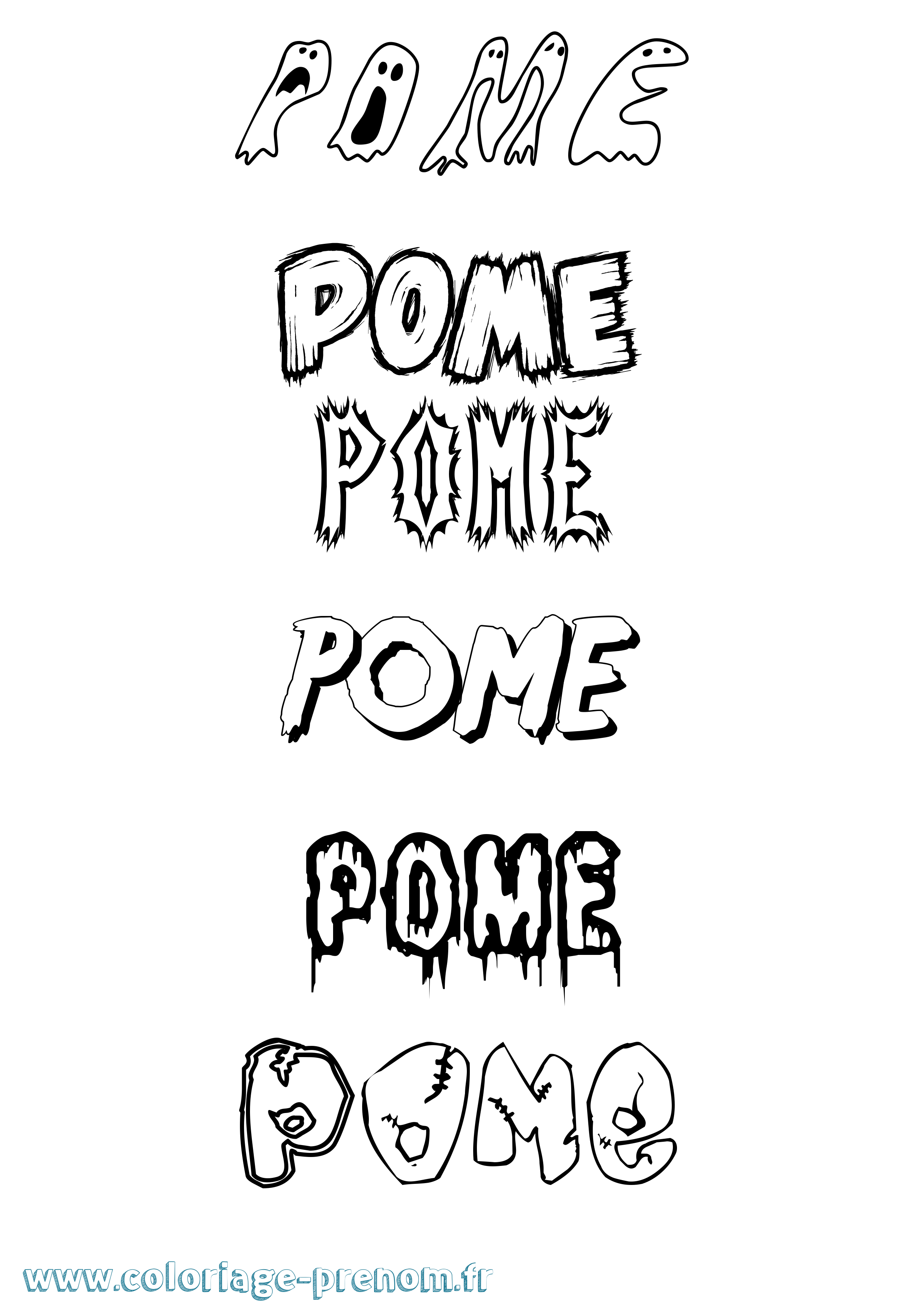 Coloriage Pome Frisson Coloriage prénom Pome Frisson