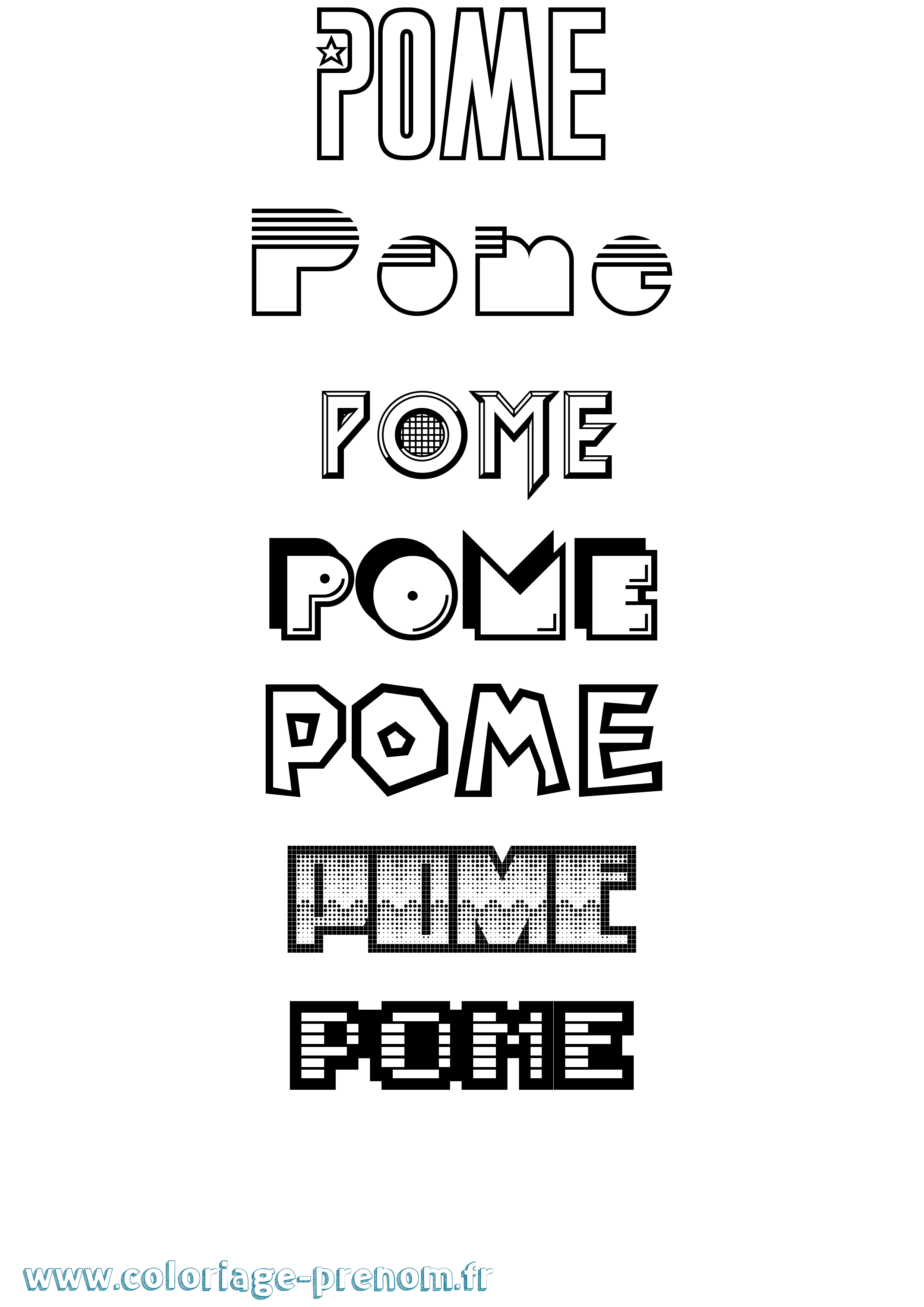 Coloriage Pome Jeux Vidéos Coloriage prénom Pome Jeux Vidéos