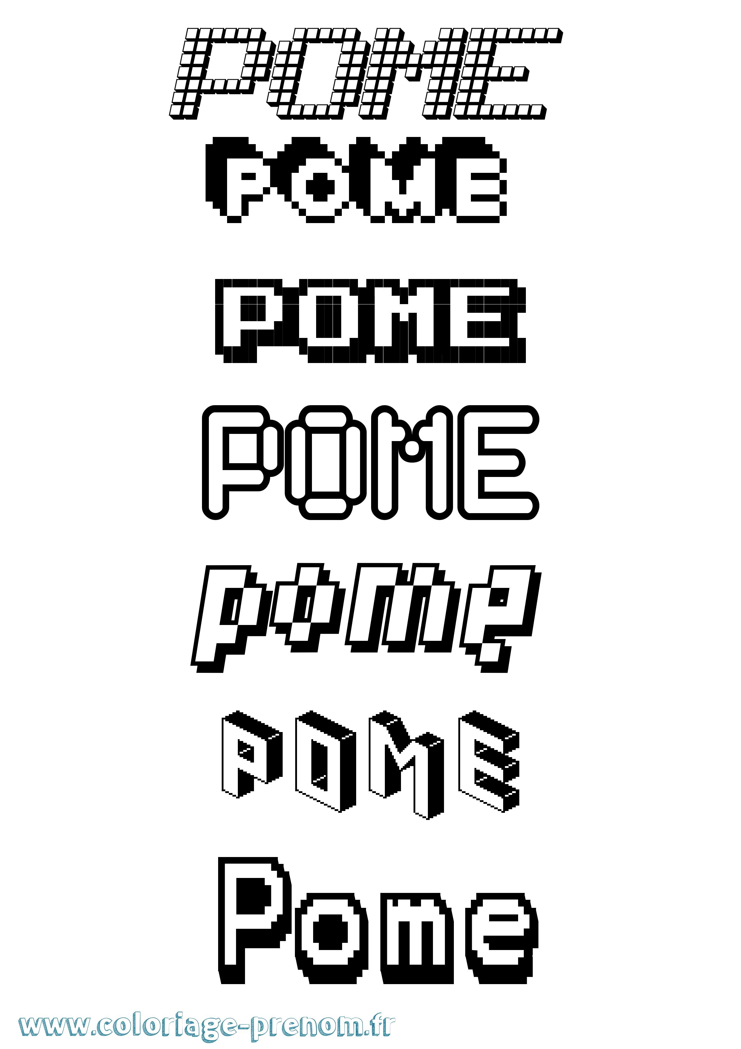 Coloriage Pome Pixel Coloriage prénom Pome Pixel