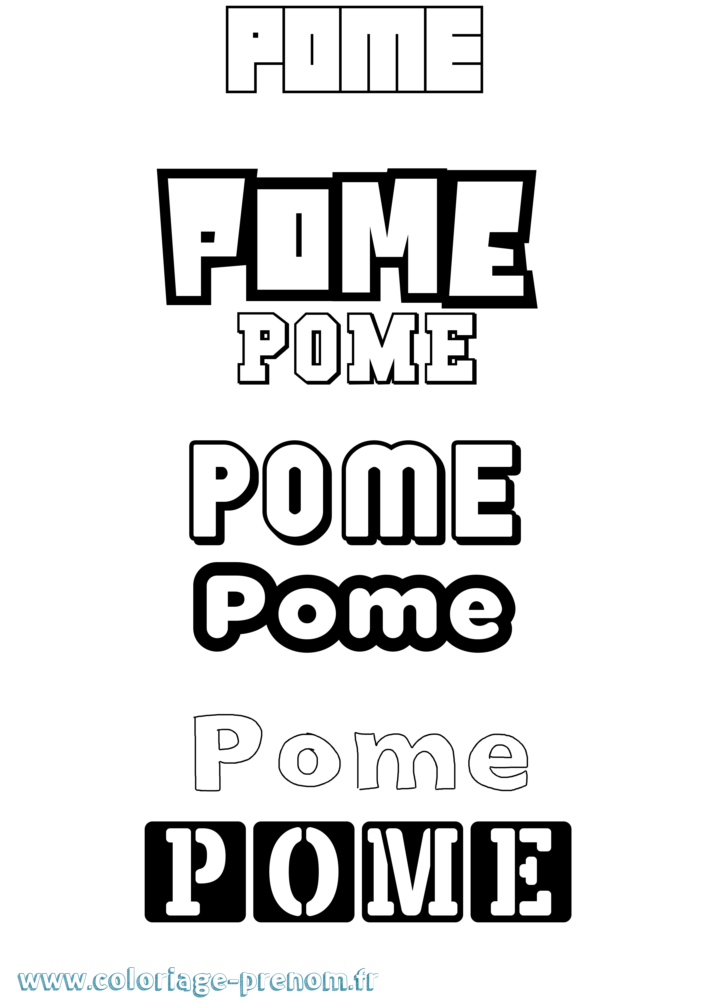 Coloriage Pome Simple Coloriage prénom Pome Simple