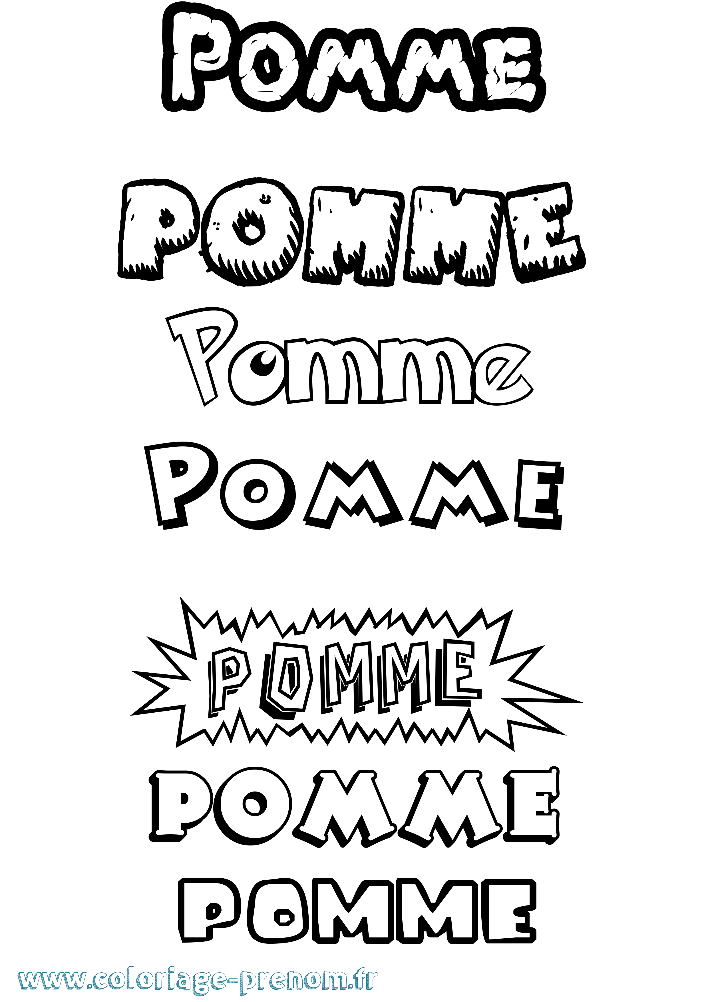 Coloriage Pomme Dessin Animé Coloriage prénom Pomme Dessin Animé