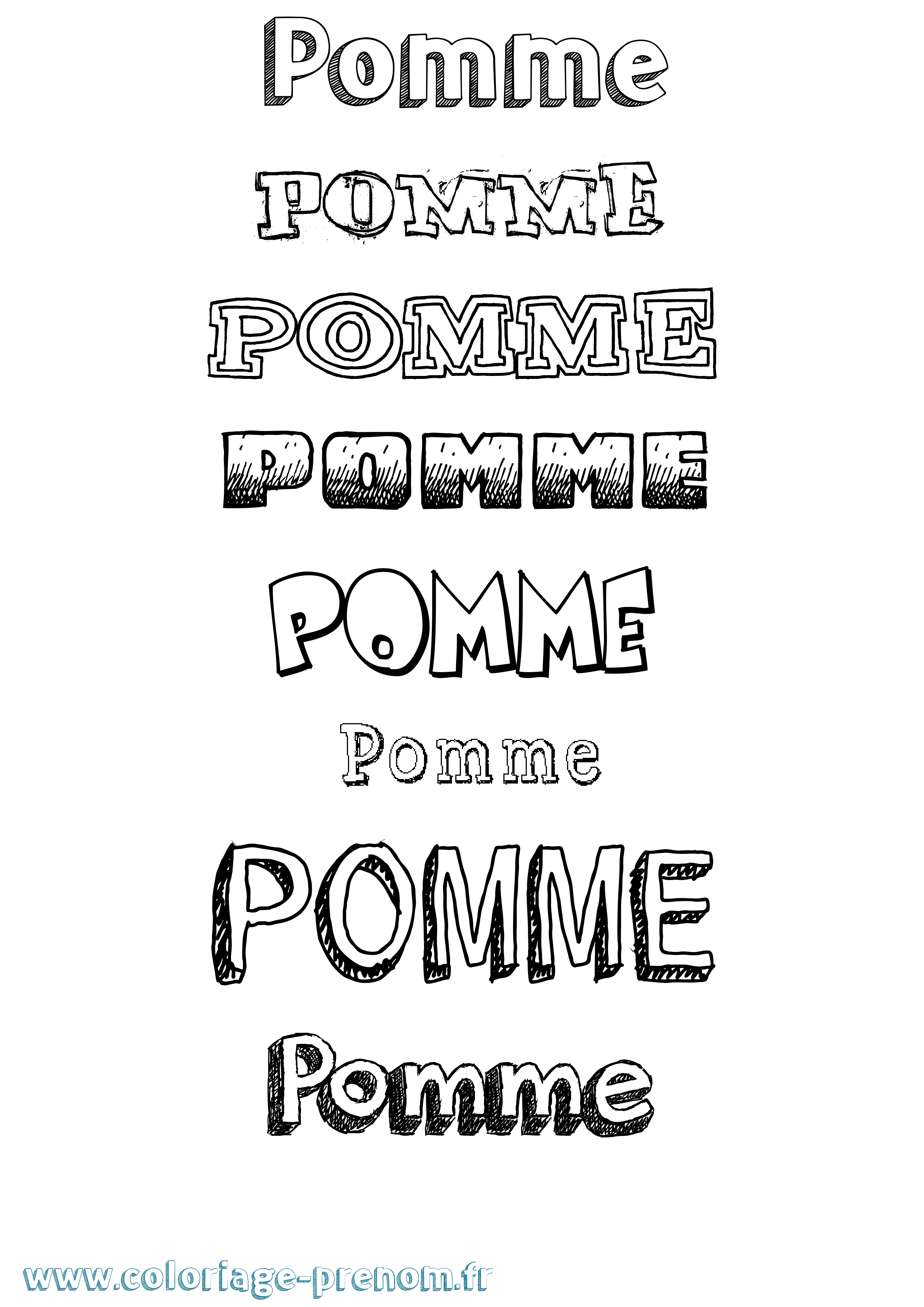 Coloriage Pomme Dessiné Coloriage prénom Pomme Dessiné