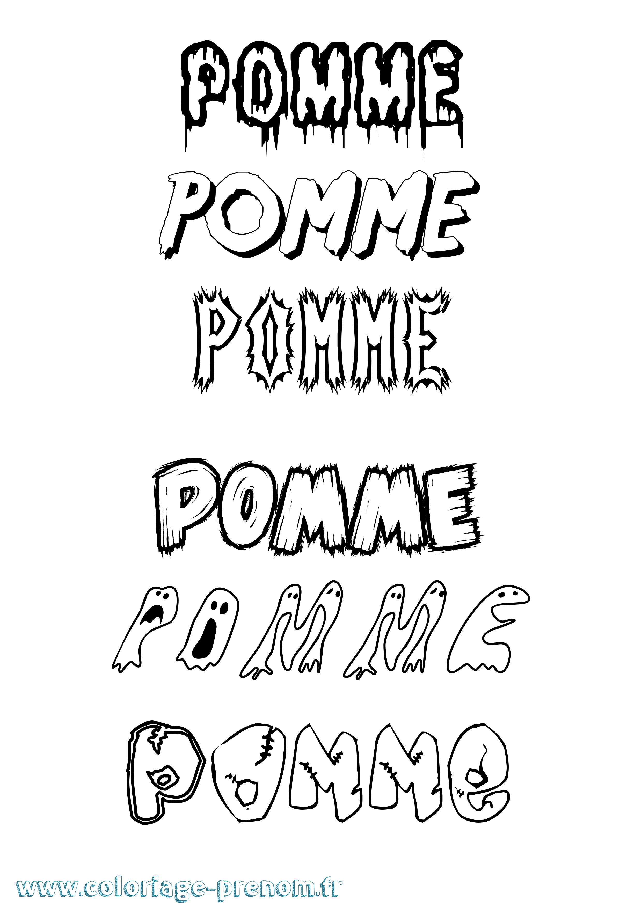 Coloriage Pomme Frisson Coloriage prénom Pomme Frisson