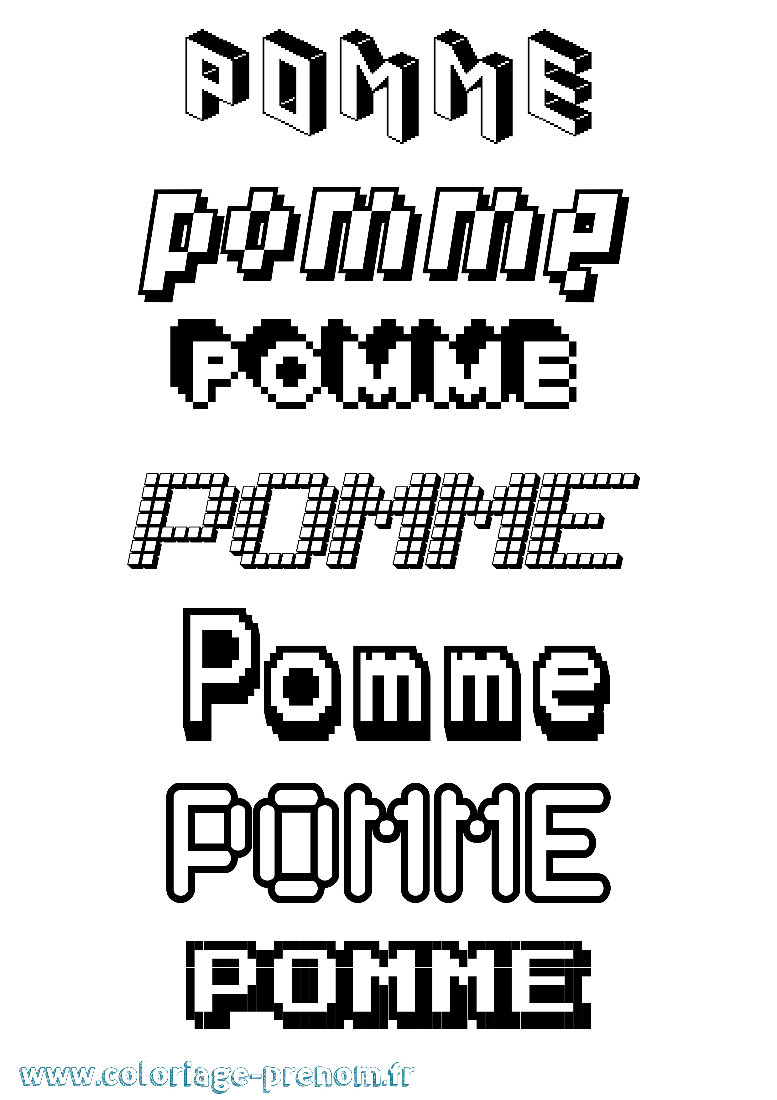 Coloriage Pomme Pixel Coloriage prénom Pomme Pixel