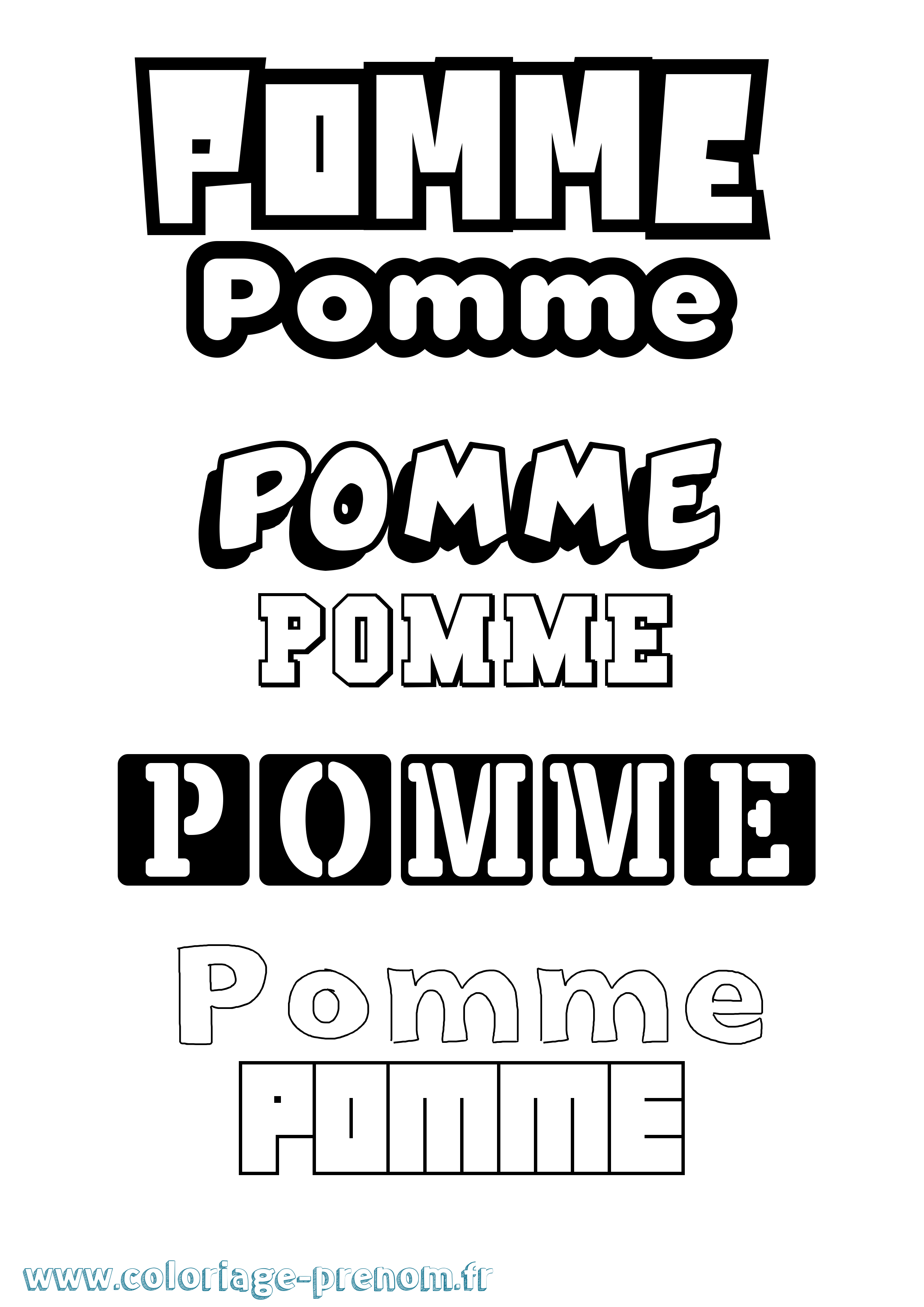 Coloriage Pomme Simple Coloriage prénom Pomme Simple