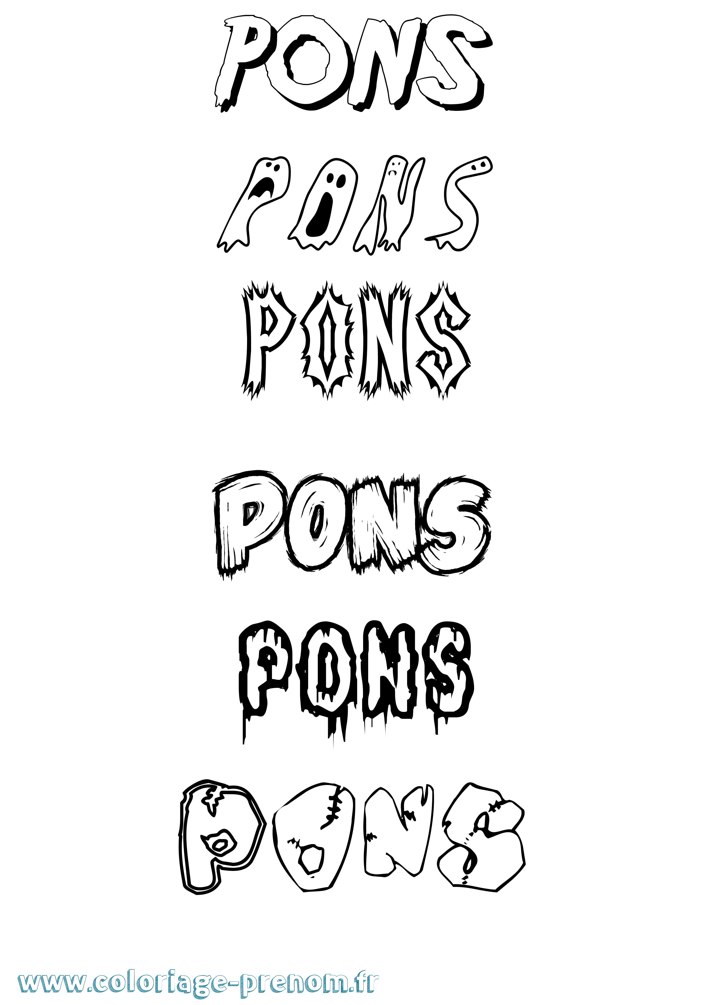 Coloriage Pons Frisson Coloriage prénom Pons Frisson