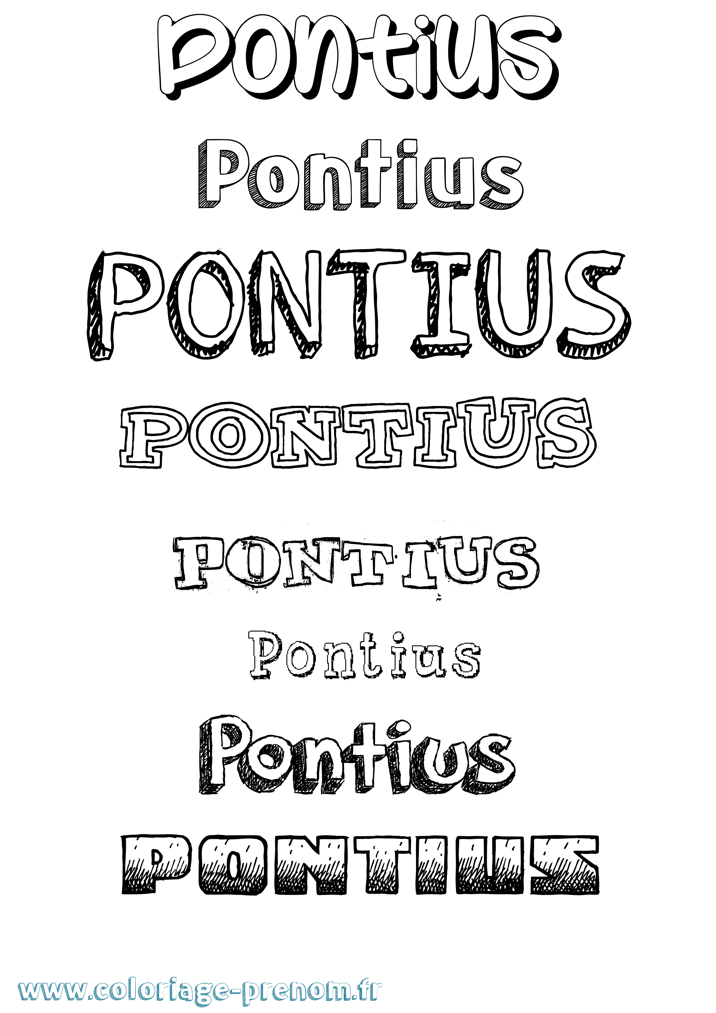 Coloriage Pontius Dessiné Coloriage prénom Pontius Dessiné