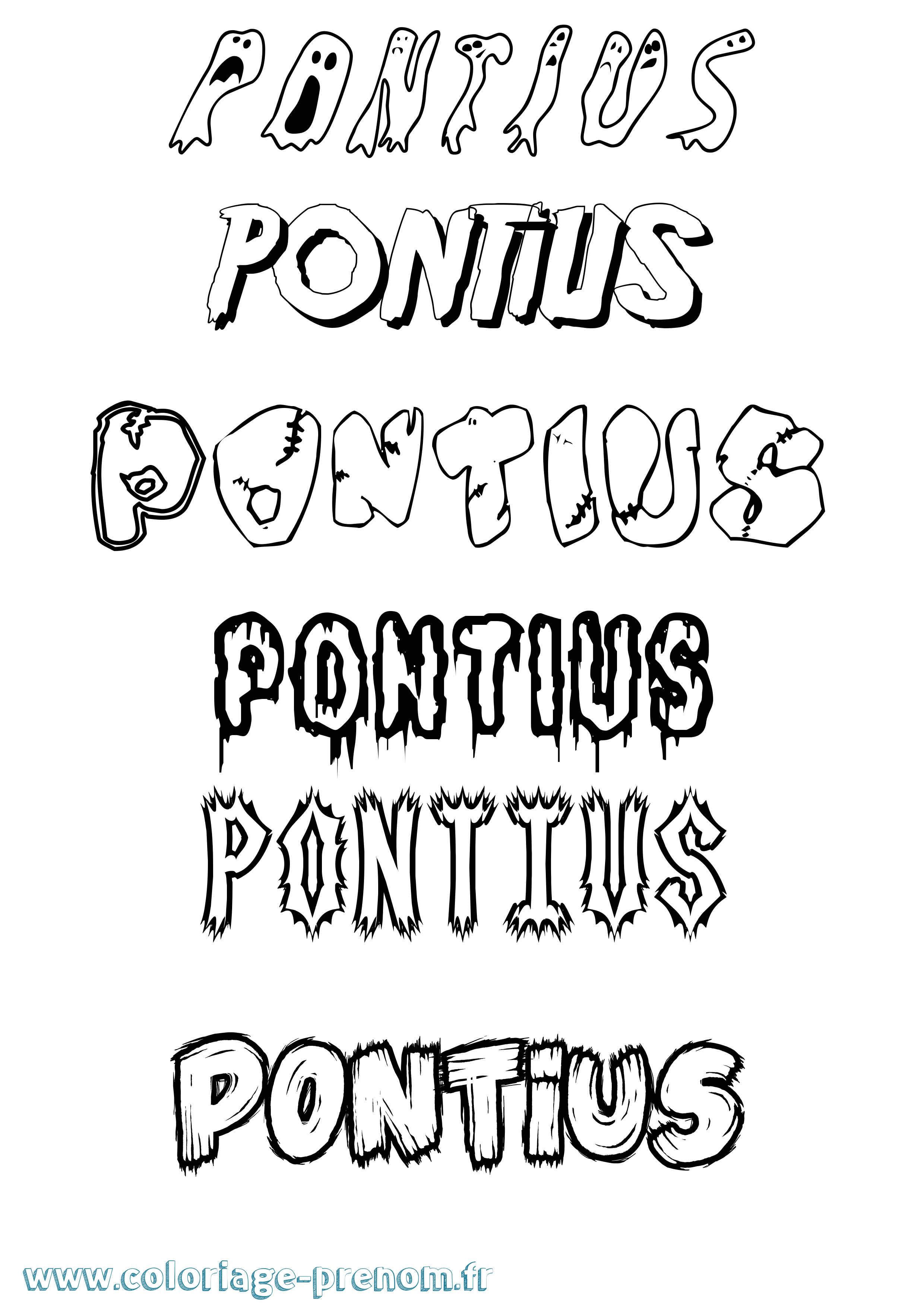 Coloriage Pontius Frisson Coloriage prénom Pontius Frisson