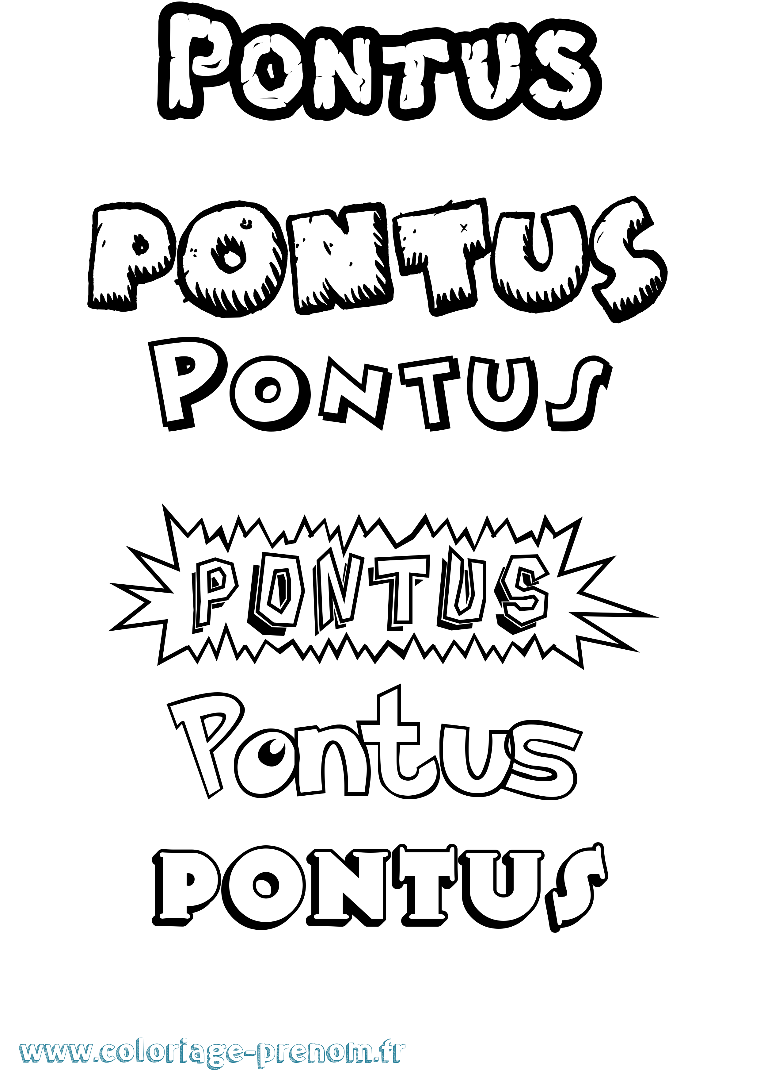 Coloriage Pontus Dessin Animé Coloriage prénom Pontus Dessin Animé