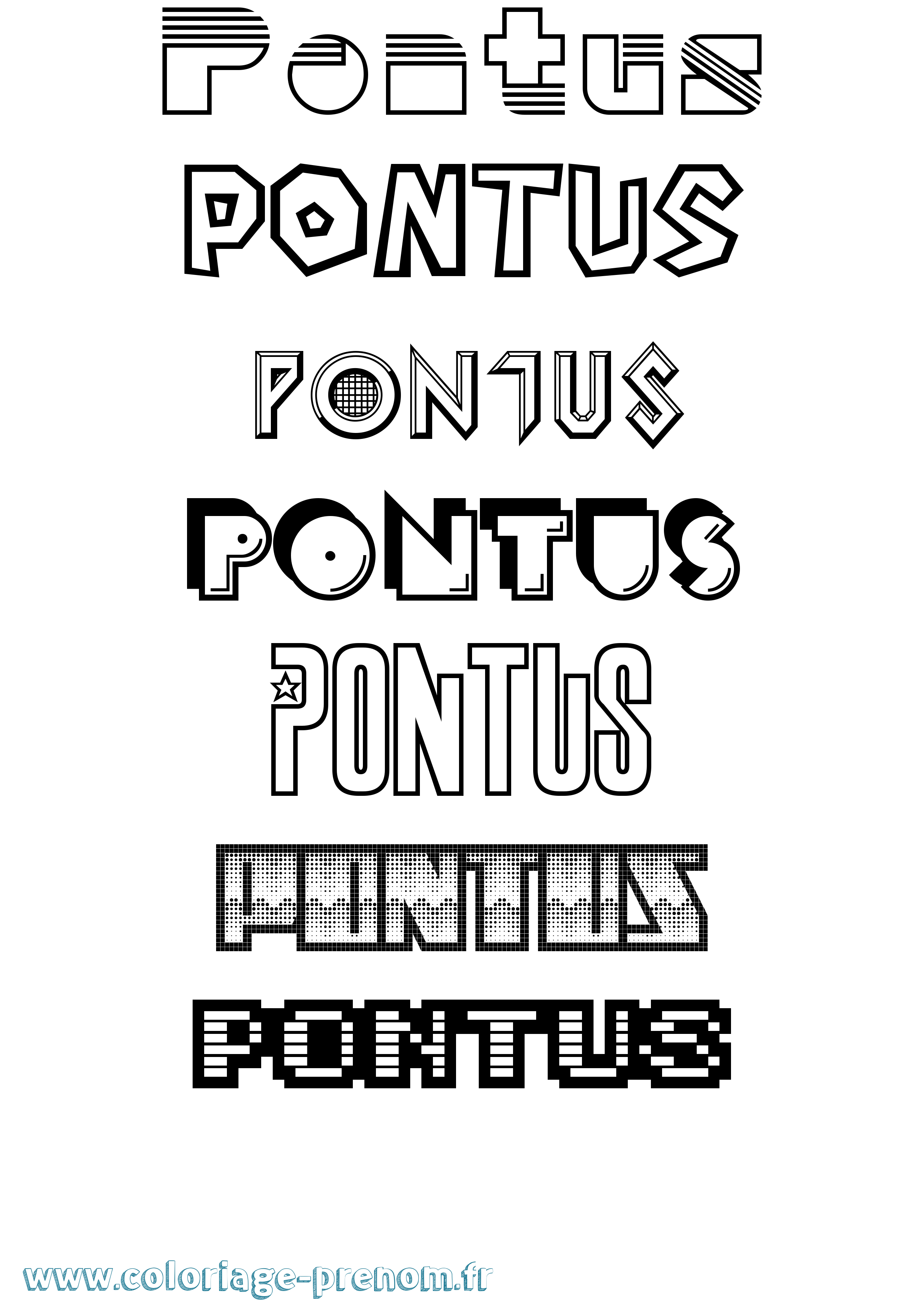 Coloriage Pontus Jeux Vidéos Coloriage prénom Pontus Jeux Vidéos