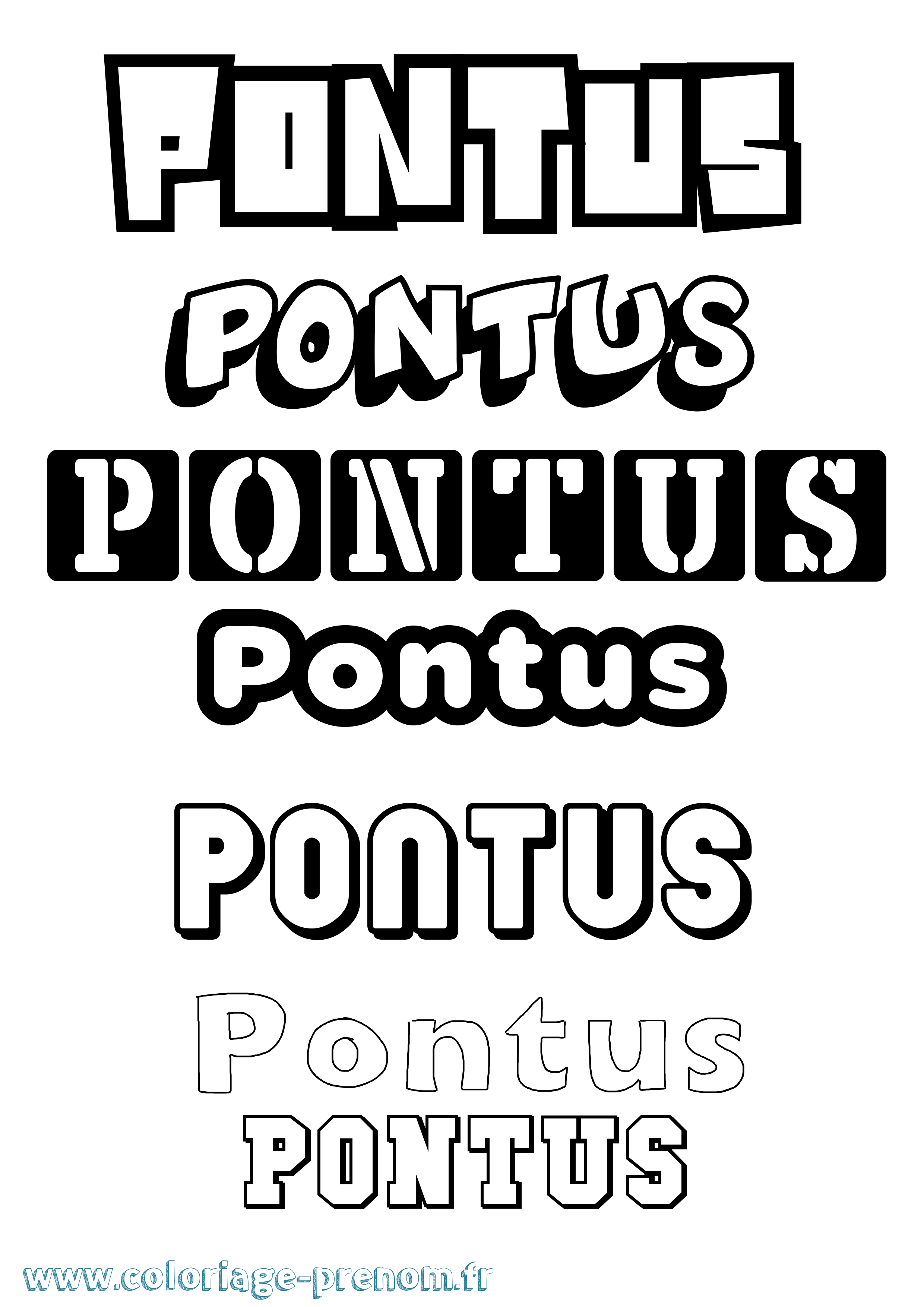 Coloriage Pontus Simple Coloriage prénom Pontus Simple