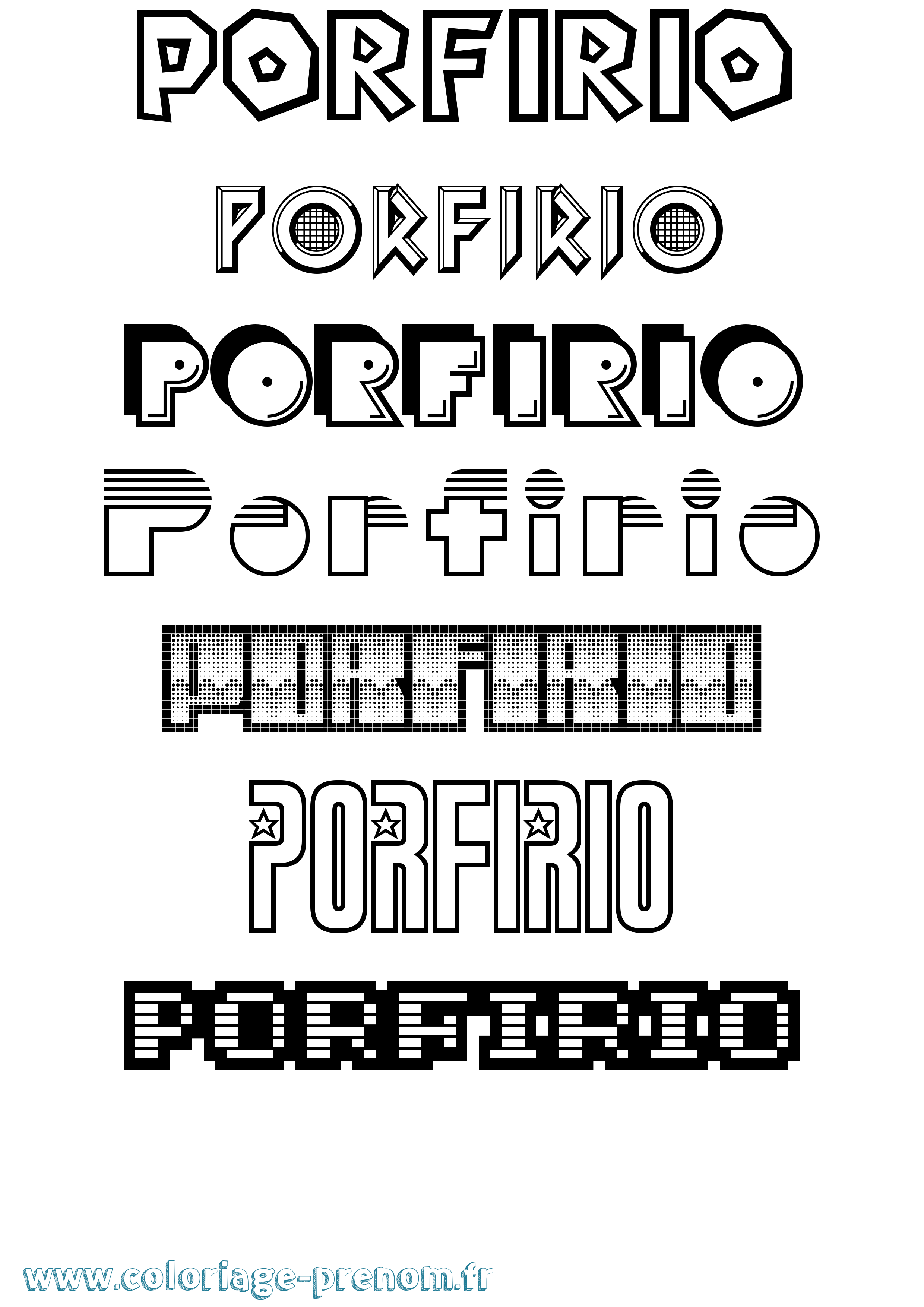 Coloriage Porfirio Jeux Vidéos Coloriage prénom Porfirio Jeux Vidéos