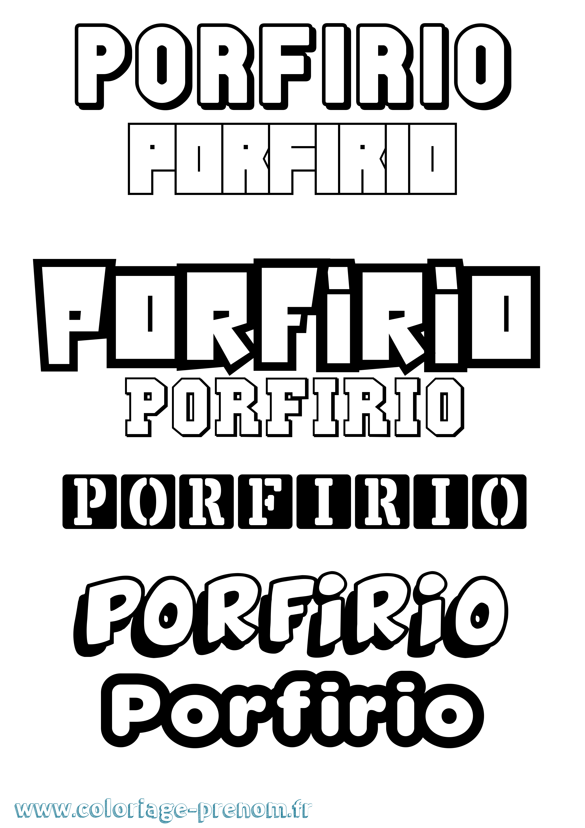 Coloriage Porfirio Simple Coloriage prénom Porfirio Simple