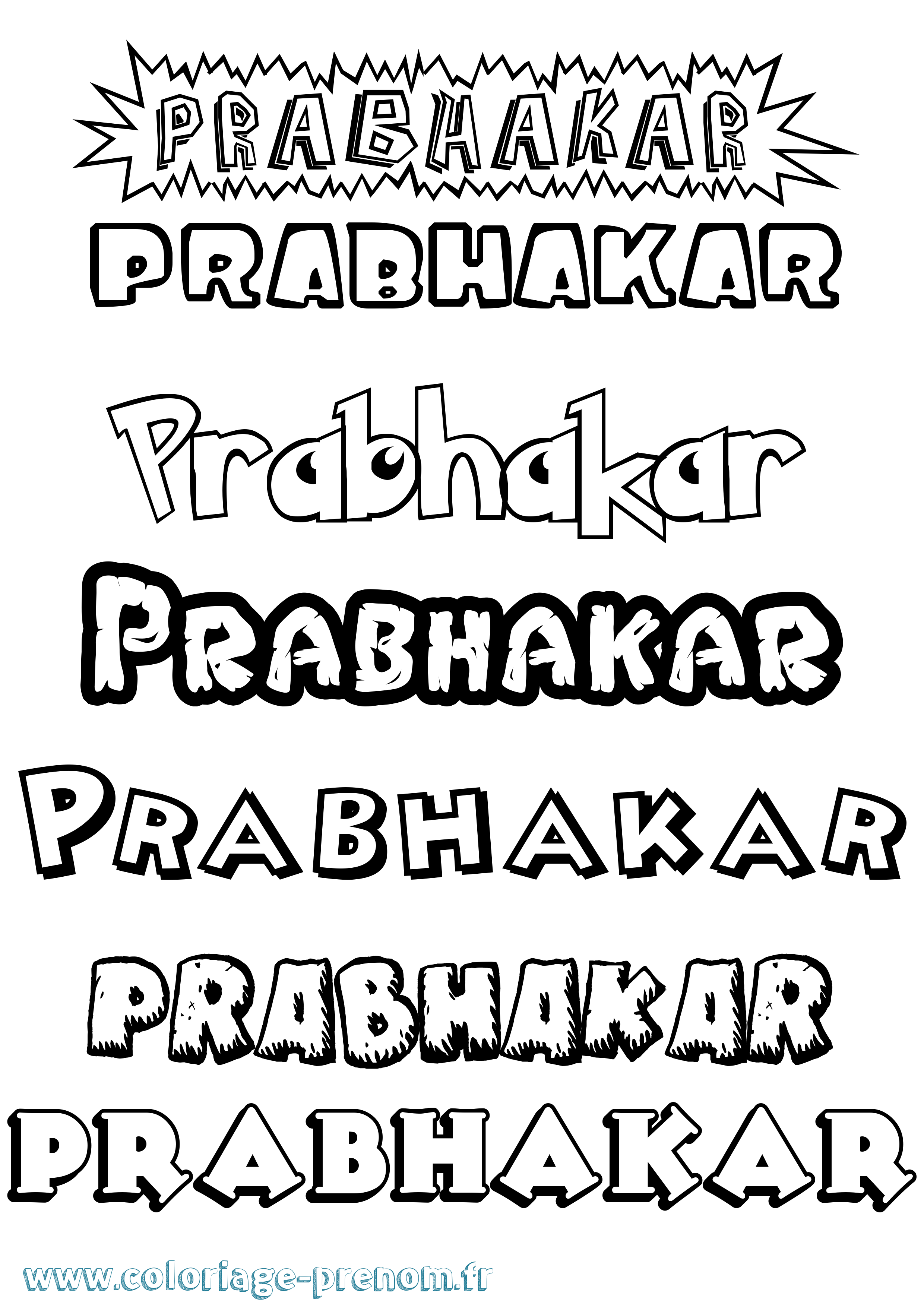 Coloriage Prabhakar Dessin Animé Coloriage prénom Prabhakar Dessin Animé
